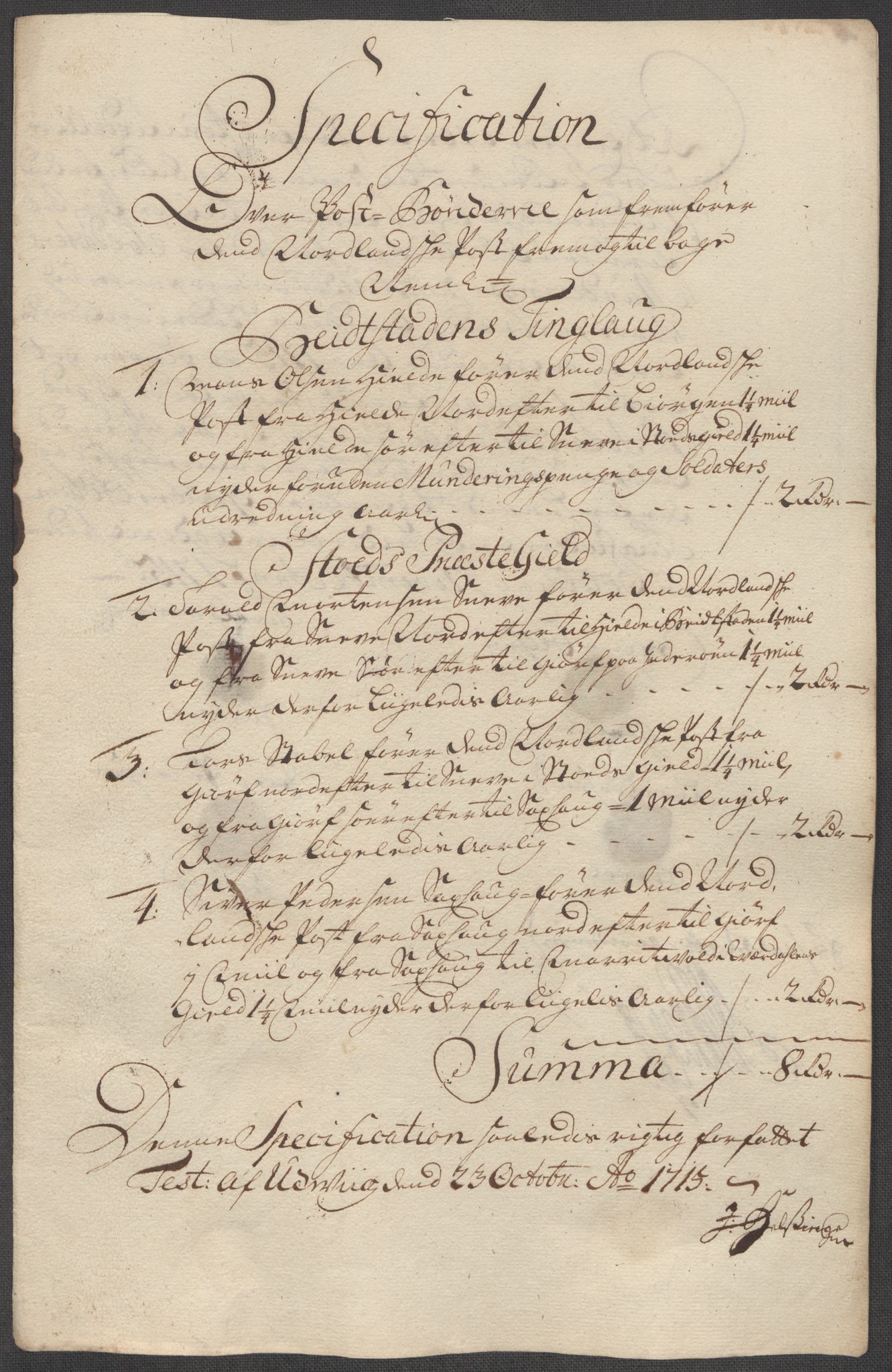 Rentekammeret inntil 1814, Reviderte regnskaper, Fogderegnskap, AV/RA-EA-4092/R63/L4323: Fogderegnskap Inderøy, 1715, p. 306