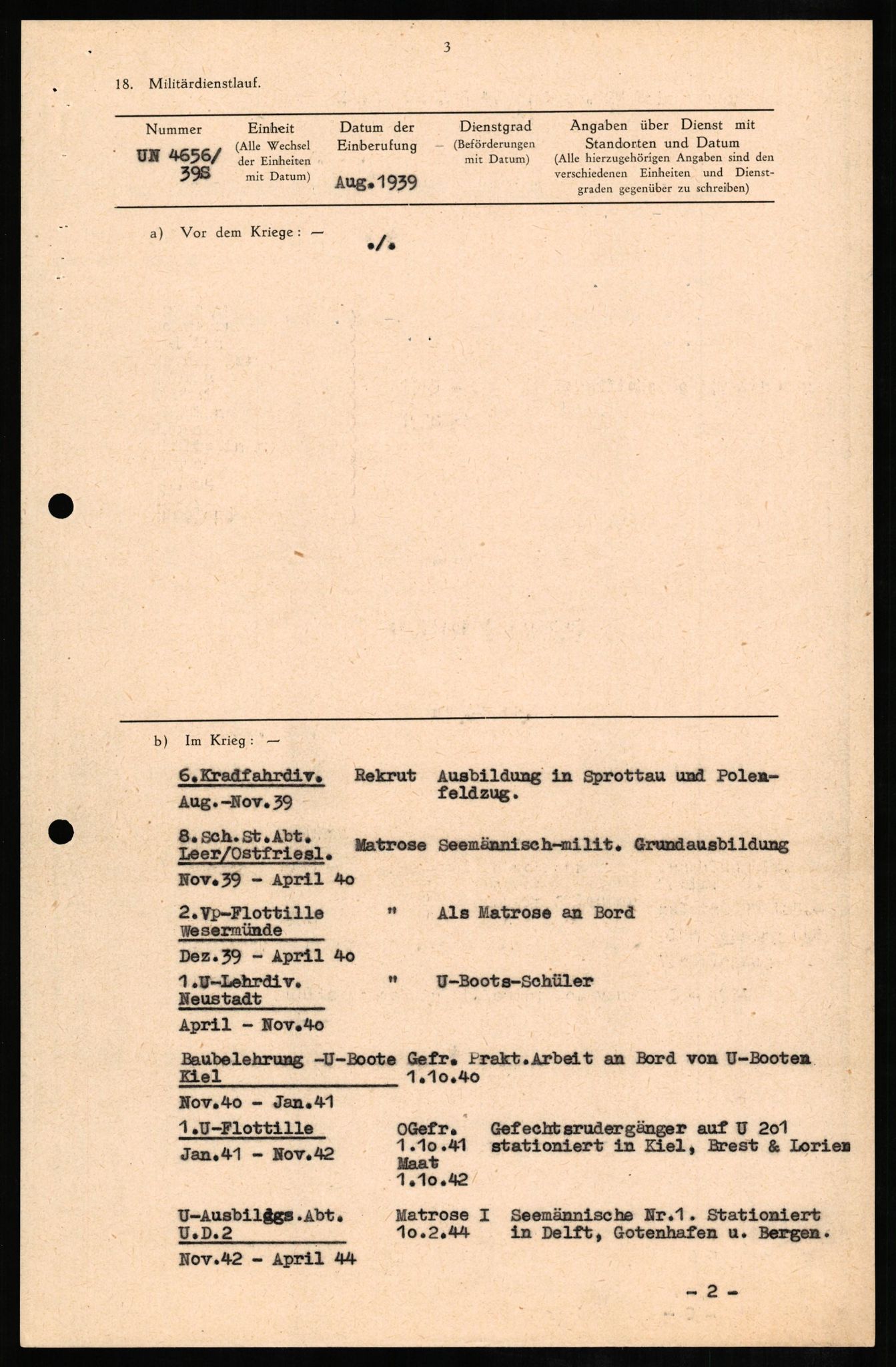 Forsvaret, Forsvarets overkommando II, AV/RA-RAFA-3915/D/Db/L0009: CI Questionaires. Tyske okkupasjonsstyrker i Norge. Tyskere., 1945-1946, p. 161