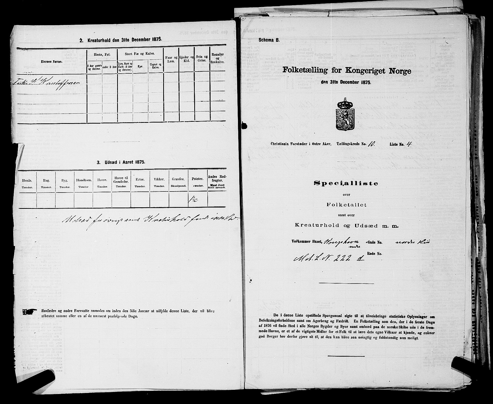 RA, 1875 census for 0218bP Østre Aker, 1875, p. 3266