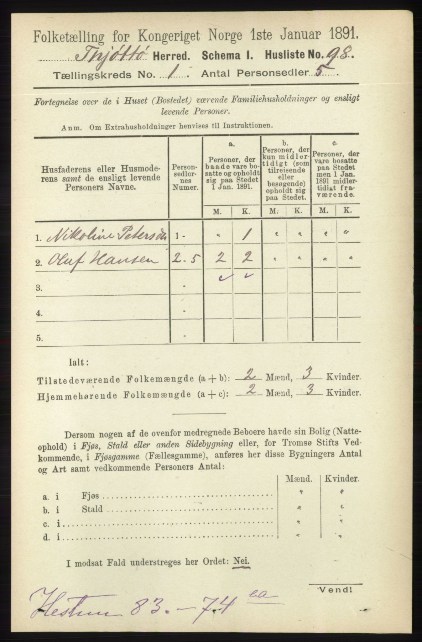 RA, 1891 census for 1817 Tjøtta, 1891, p. 120