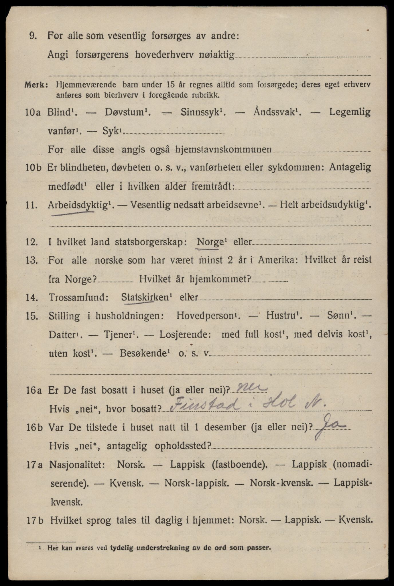 SAT, 1920 census for Hol, 1920, p. 2126