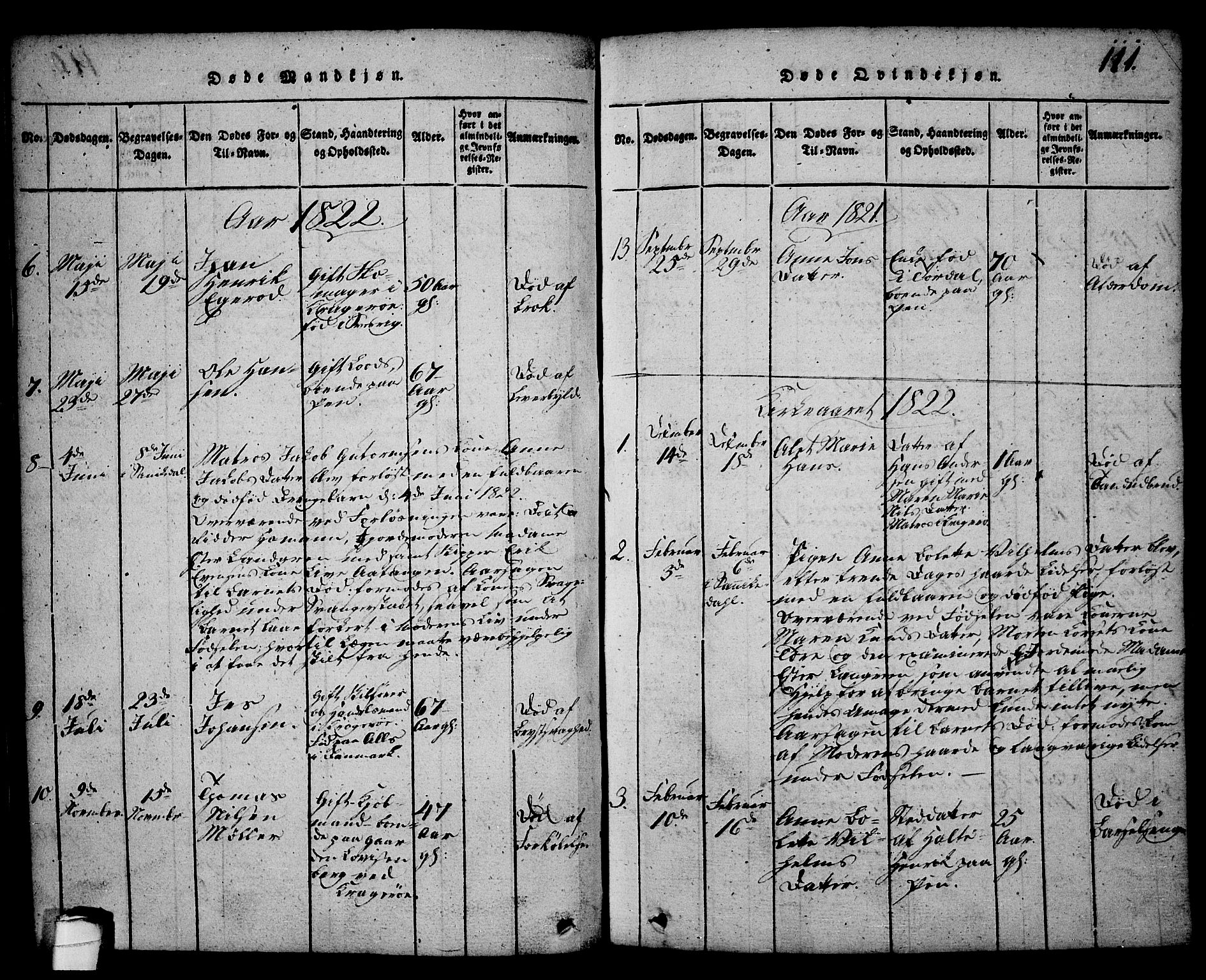 Kragerø kirkebøker, SAKO/A-278/G/Ga/L0002: Parish register (copy) no. 2, 1814-1831, p. 111