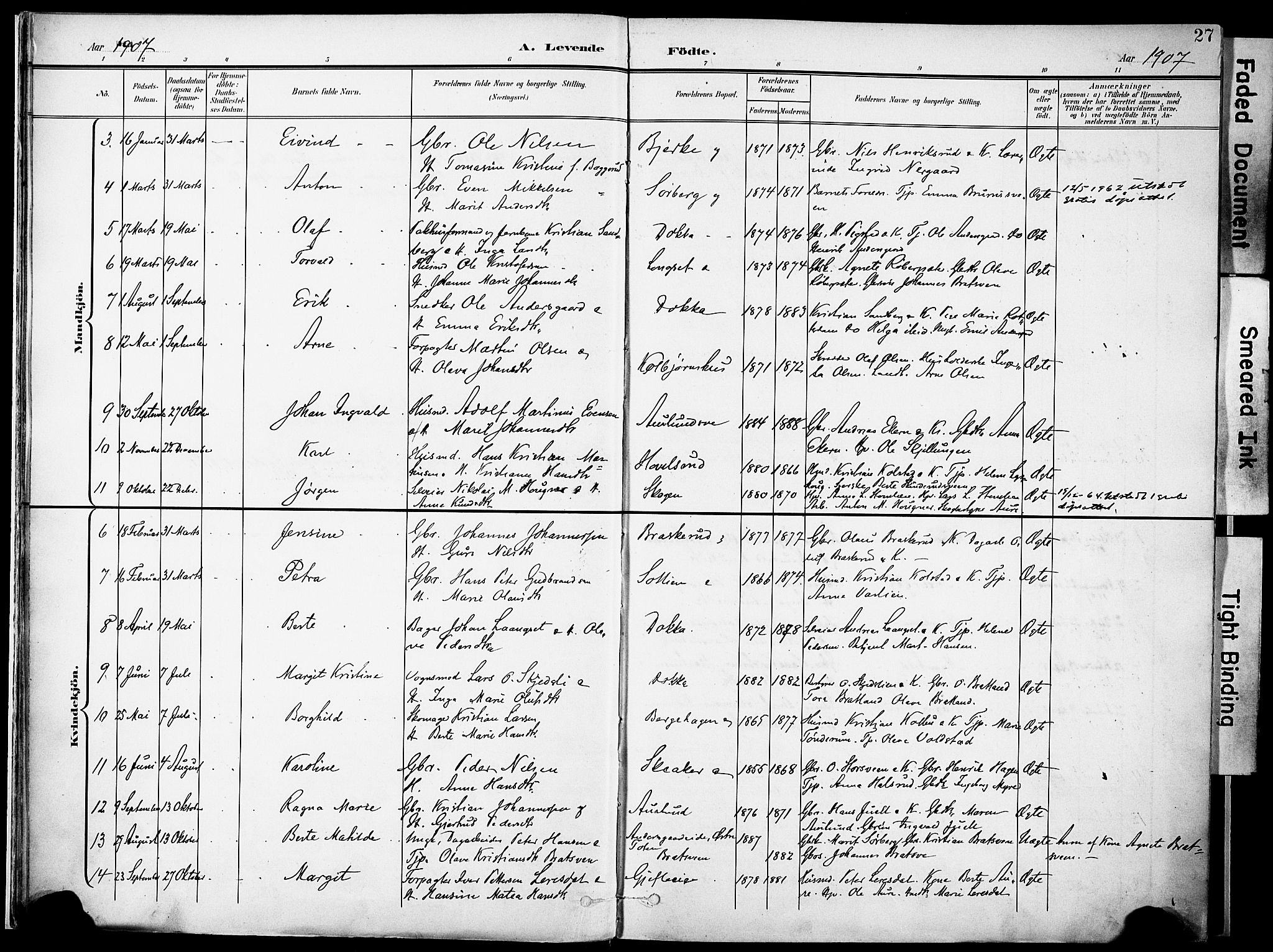 Nordre Land prestekontor, SAH/PREST-124/H/Ha/Haa/L0006: Parish register (official) no. 6, 1897-1914, p. 27