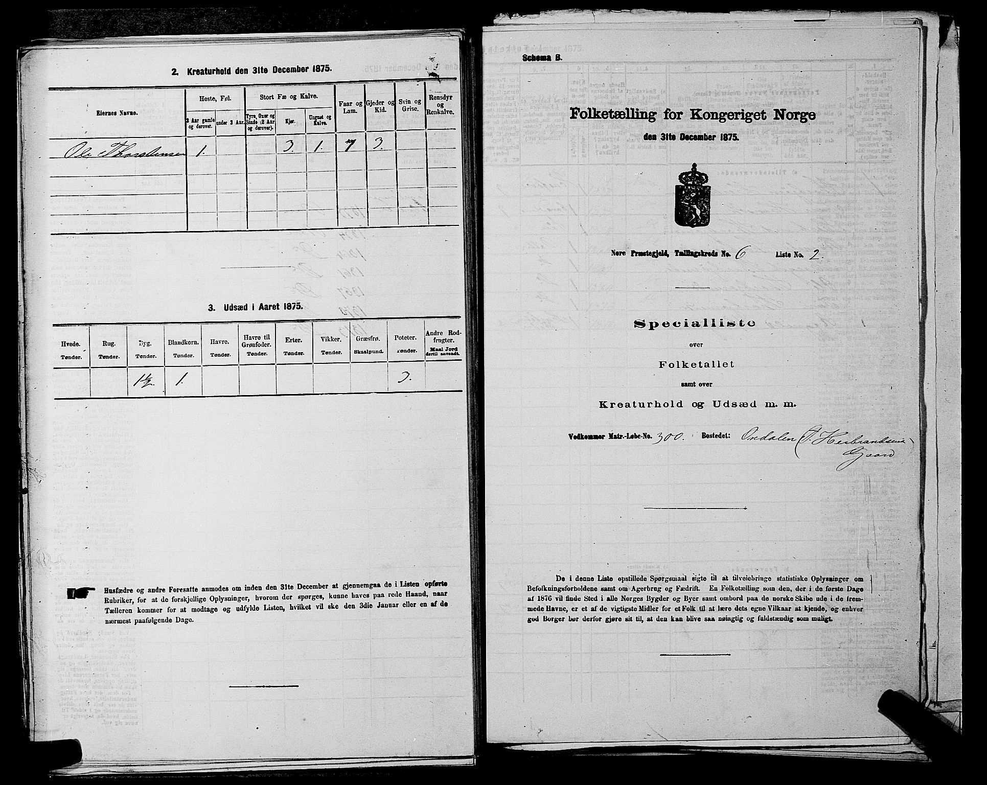 SAKO, 1875 census for 0633P Nore, 1875, p. 851