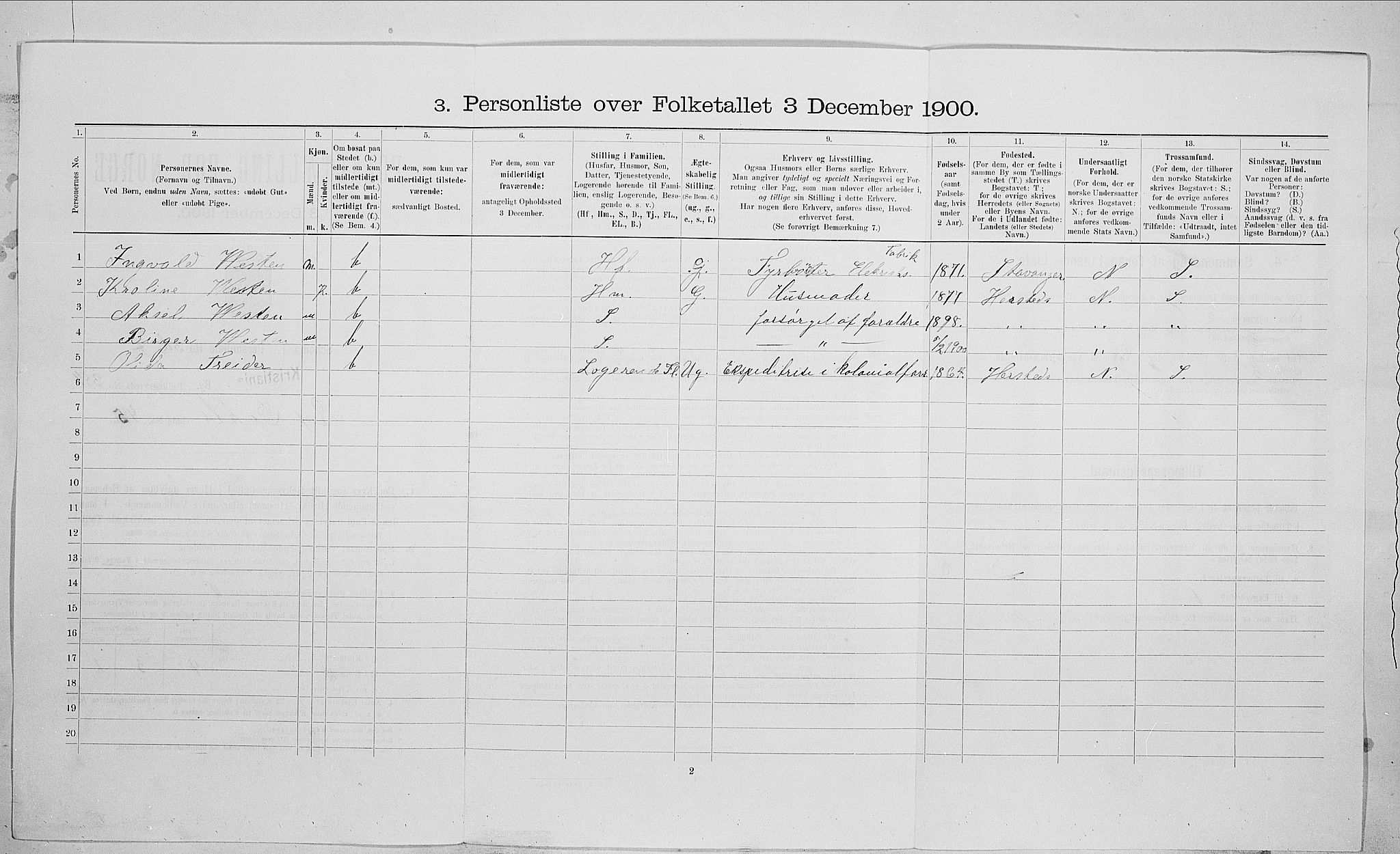 SAO, 1900 census for Kristiania, 1900, p. 73380