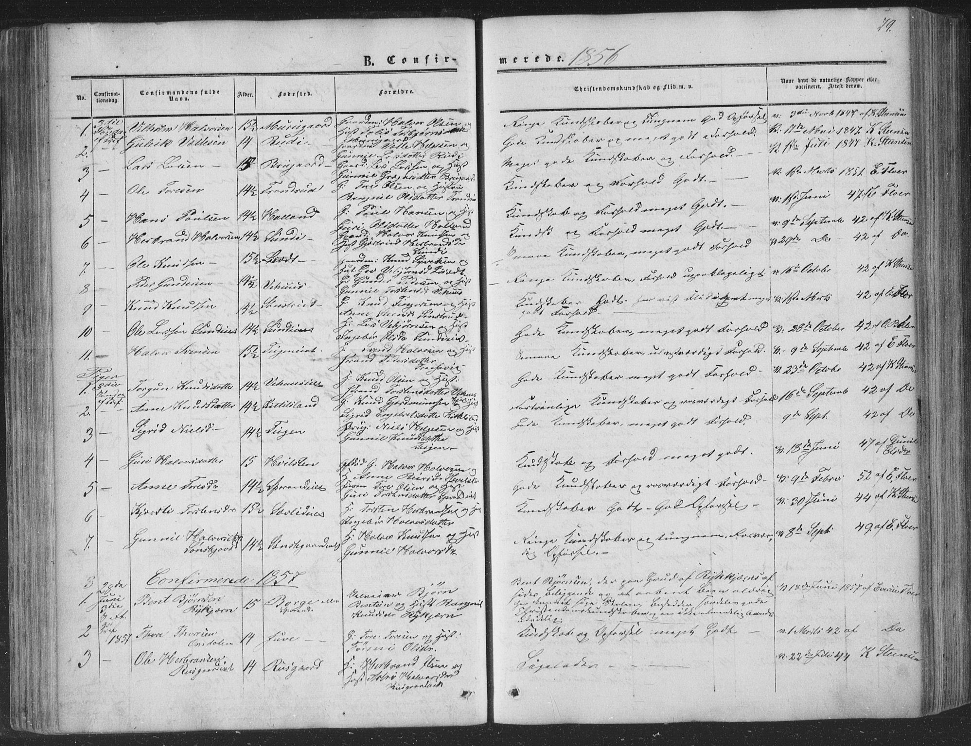 Nore kirkebøker, SAKO/A-238/F/Fa/L0002: Parish register (official) no. I 2, 1856-1871, p. 79