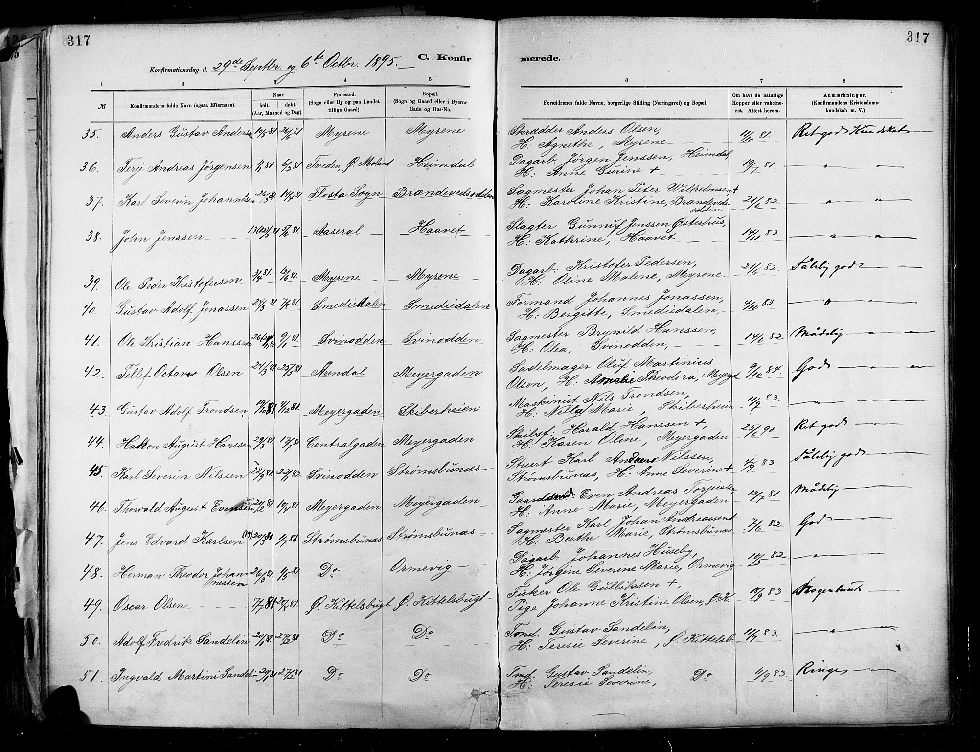 Barbu sokneprestkontor, SAK/1111-0003/F/Fa/L0002: Parish register (official) no. A 2, 1883-1898, p. 317