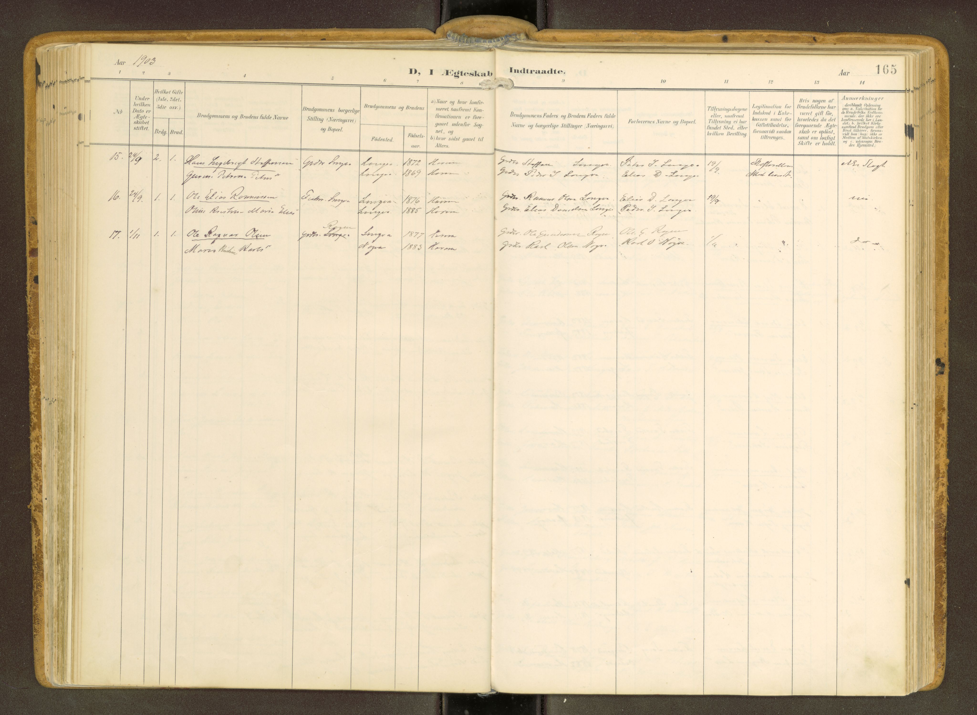 Ministerialprotokoller, klokkerbøker og fødselsregistre - Møre og Romsdal, SAT/A-1454/536/L0517: Parish register (official) no. 536A--, 1897-1917, p. 165