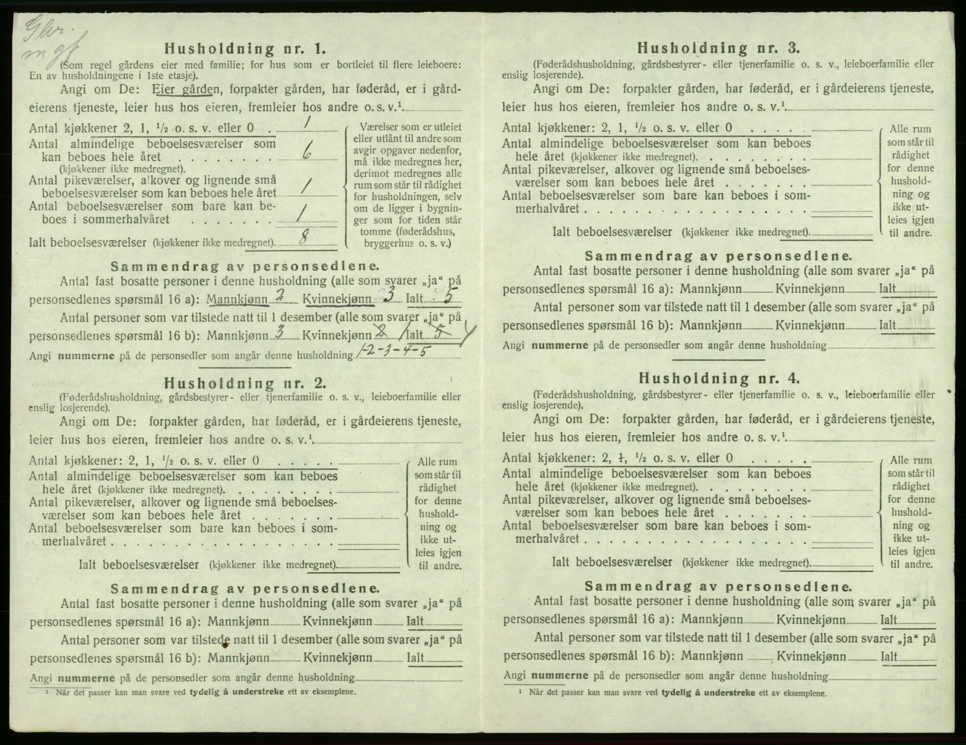 SAB, 1920 census for Valestrand, 1920, p. 88