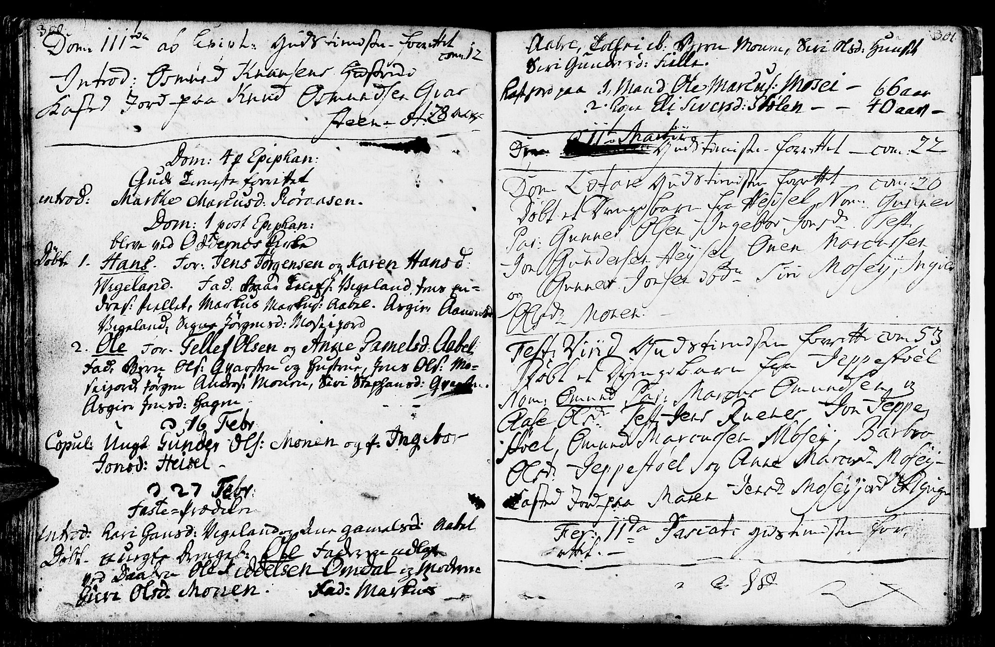 Vennesla sokneprestkontor, AV/SAK-1111-0045/Fa/Fab/L0001: Parish register (official) no. A 1, 1741-1794, p. 300-301