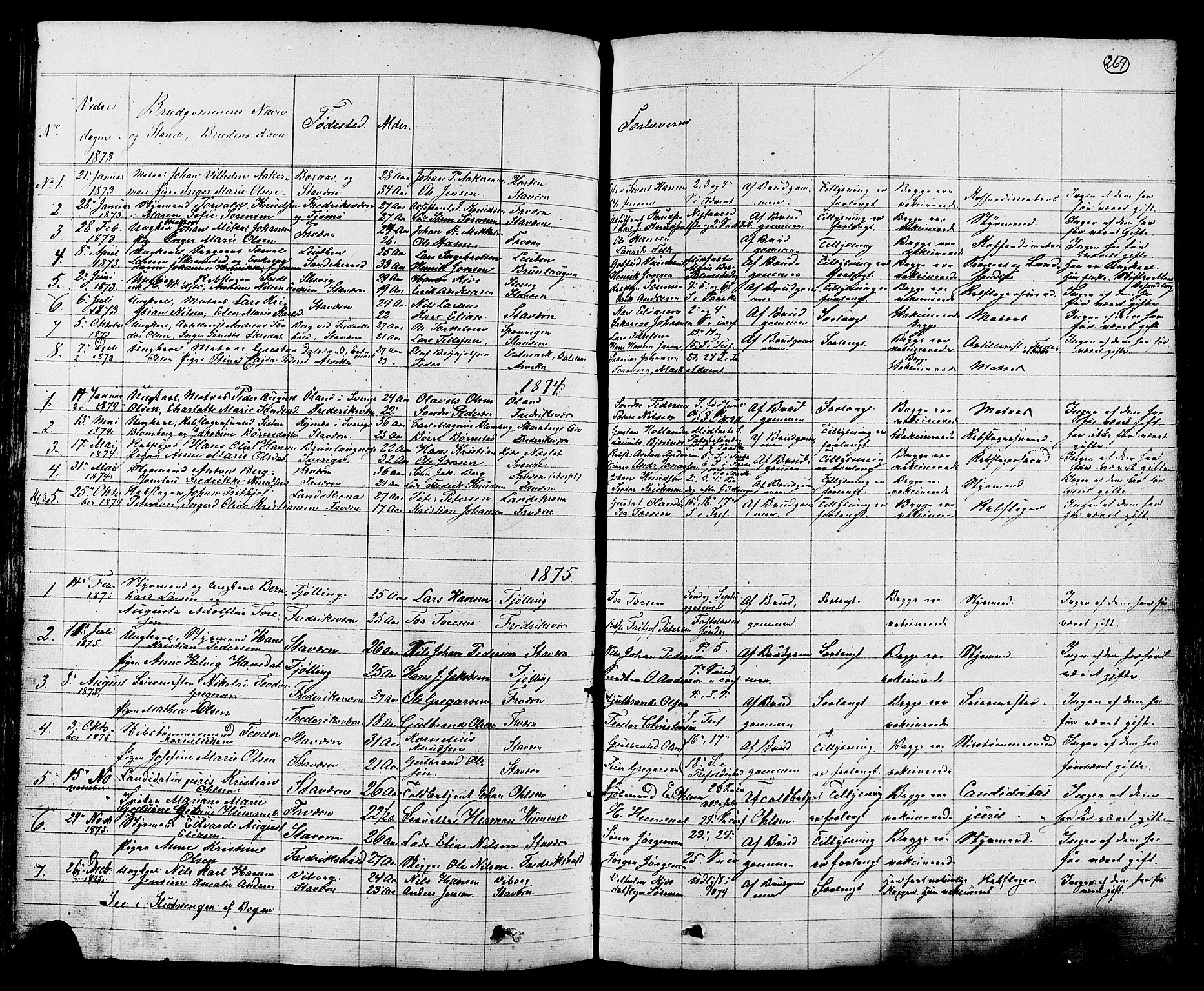 Stavern kirkebøker, SAKO/A-318/G/Ga/L0002: Parish register (copy) no. 2, 1839-1909, p. 269