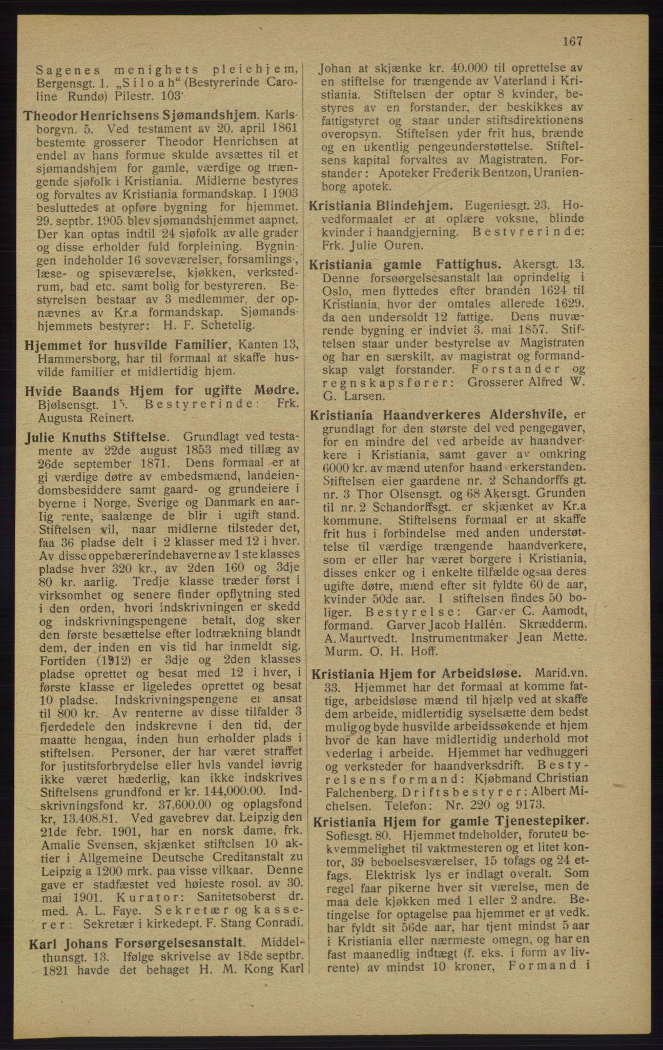 Kristiania/Oslo adressebok, PUBL/-, 1913, p. 169