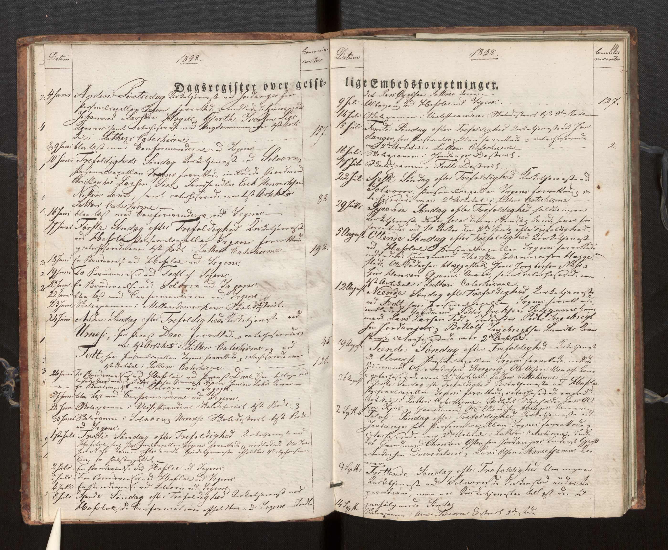 Hafslo sokneprestembete, AV/SAB-A-80301/H/Haa/Haaf/L0001: Diary records no. F 1, 1834-1854, p. 14