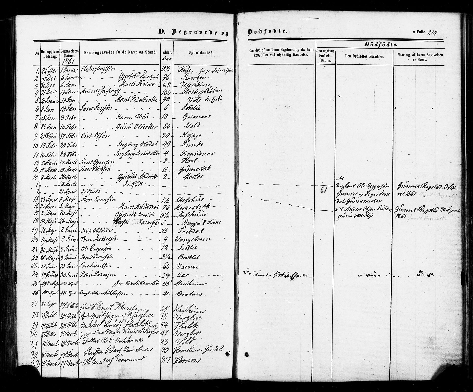 Ministerialprotokoller, klokkerbøker og fødselsregistre - Sør-Trøndelag, SAT/A-1456/674/L0870: Parish register (official) no. 674A02, 1861-1879, p. 214