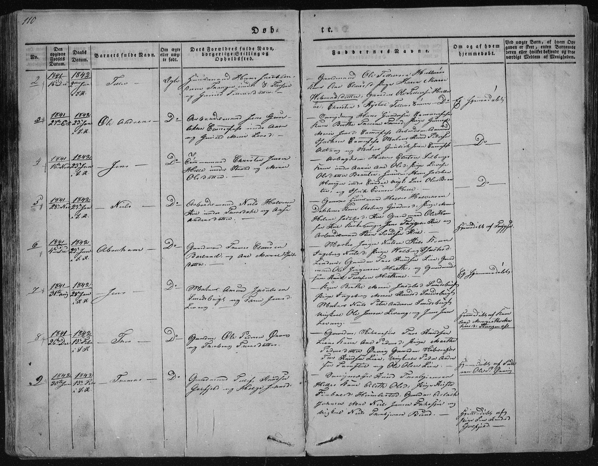 Sannidal kirkebøker, AV/SAKO-A-296/F/Fa/L0006: Parish register (official) no. 6, 1831-1847, p. 110