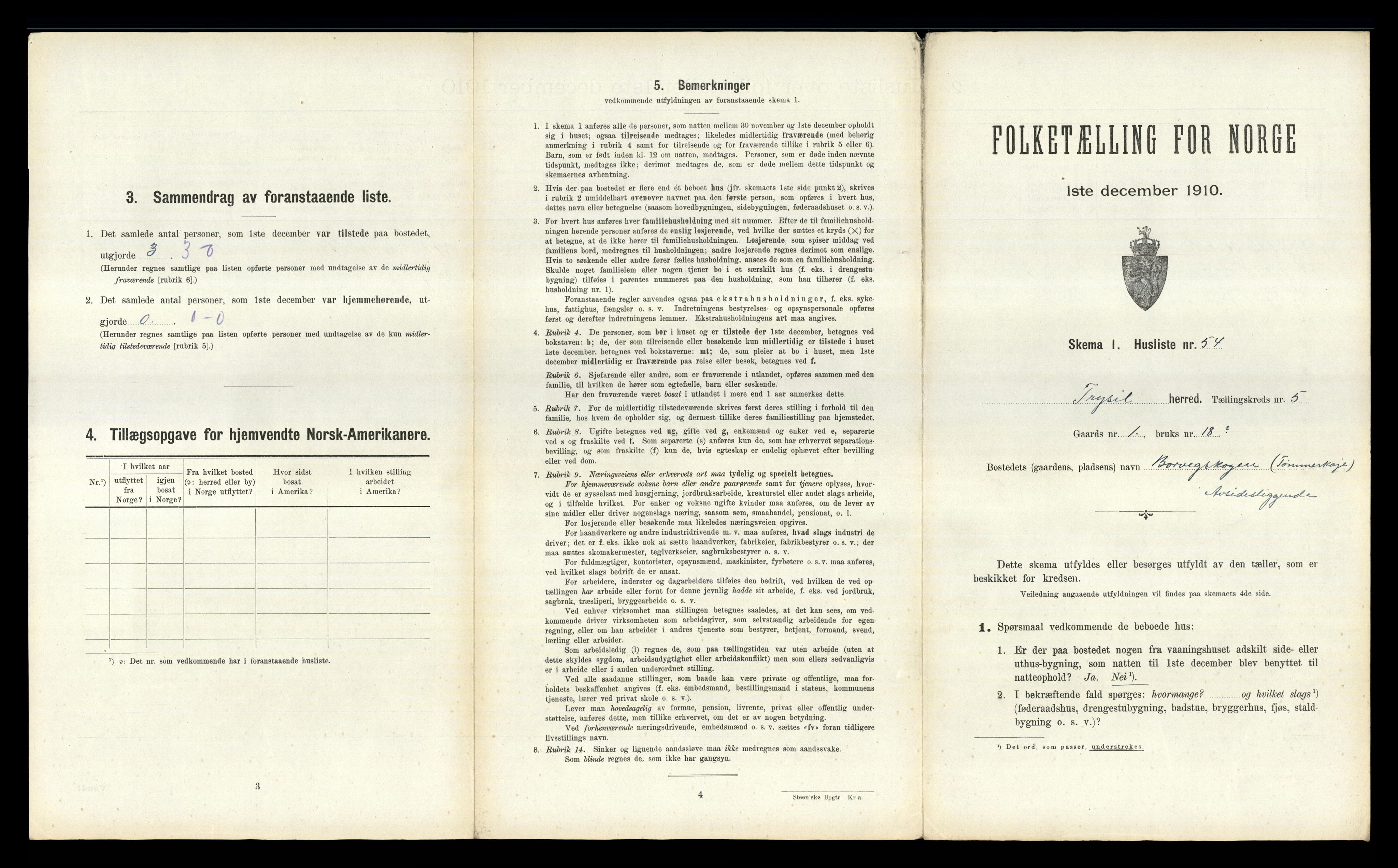 RA, 1910 census for Trysil, 1910, p. 635