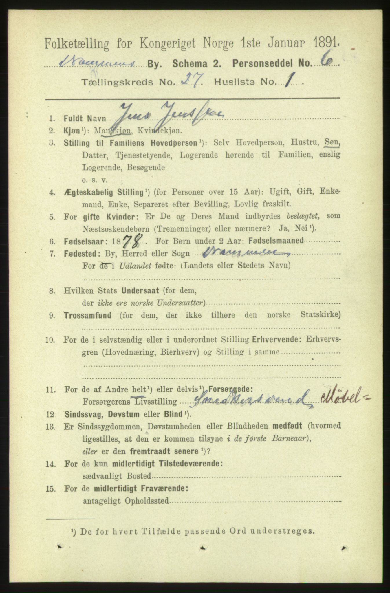 RA, 1891 census for 0602 Drammen, 1891, p. 16323