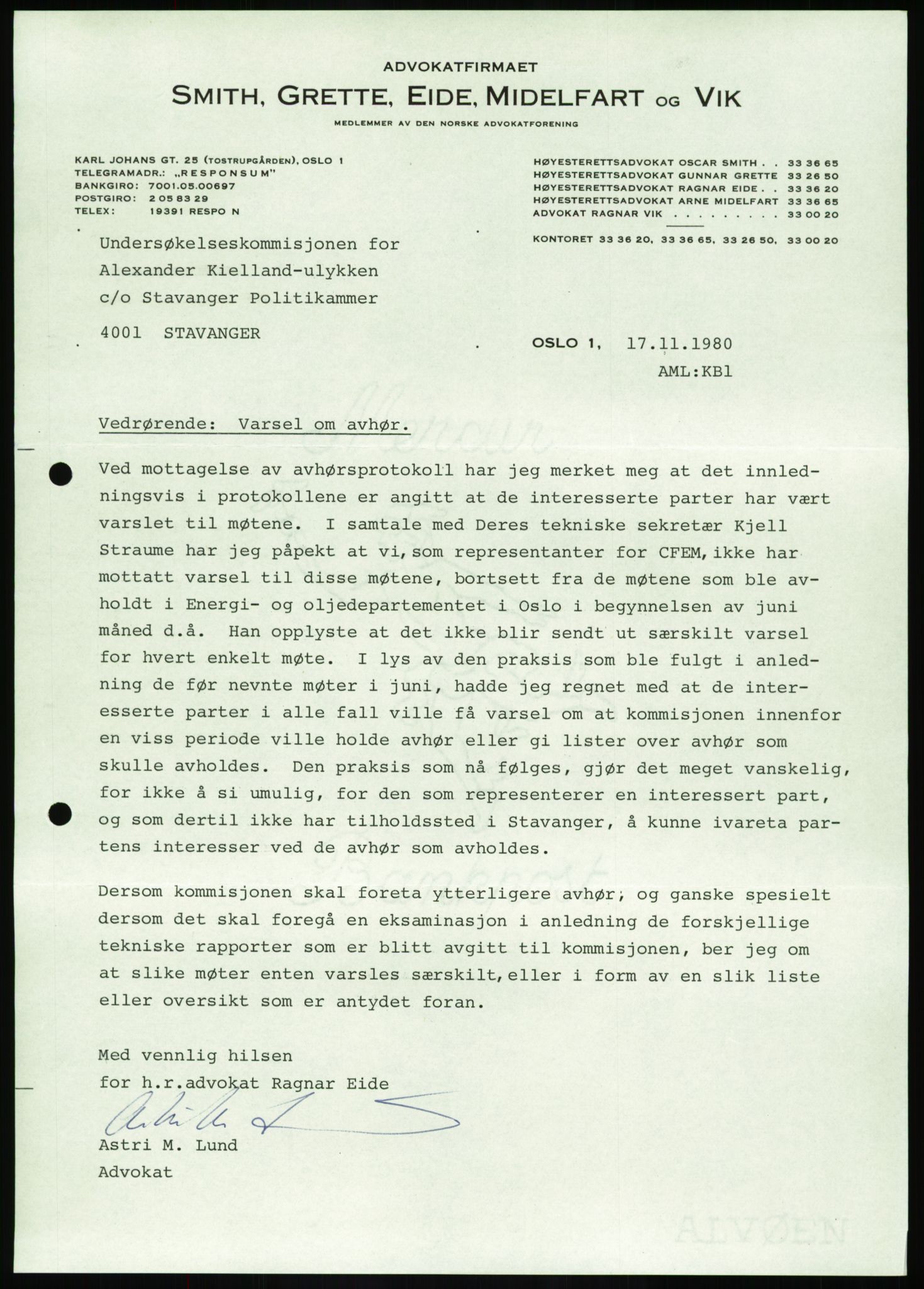 Justisdepartementet, Granskningskommisjonen ved Alexander Kielland-ulykken 27.3.1980, RA/S-1165/D/L0003: 0001 NOU 1981:11 Alexander Kielland ulykken/0002 Korrespondanse/0003: Alexander L. Kielland: Operating manual, 1980-1981, p. 397