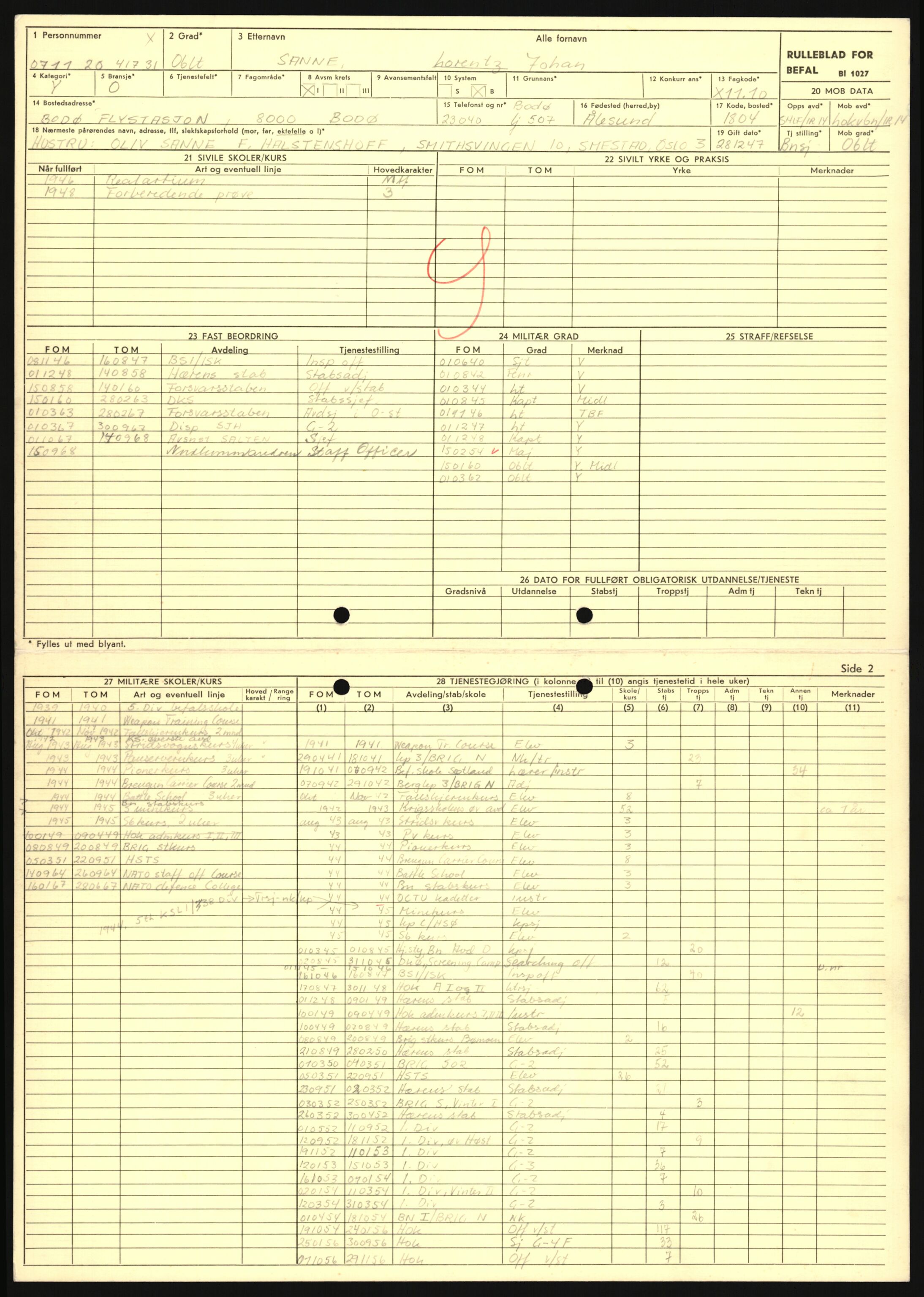 Forsvaret, Sør-Hålogaland landforsvar, AV/RA-RAFA-2552/P/Pa/L0303: Personellmapper for slettet personell, yrkesbefal og vernepliktig befal, født 1917-1920, 1936-1980, p. 663