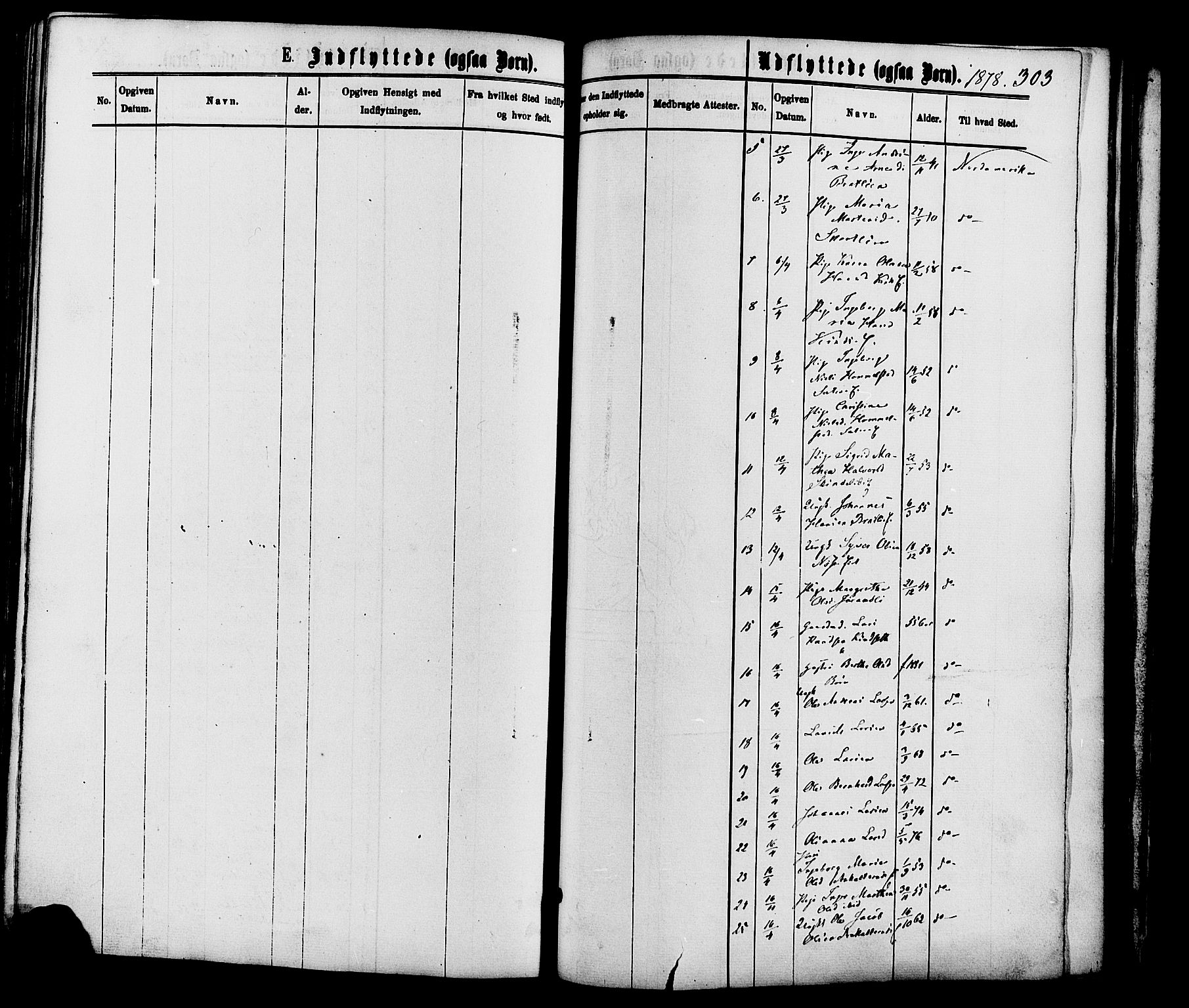 Nordre Land prestekontor, AV/SAH-PREST-124/H/Ha/Haa/L0002: Parish register (official) no. 2, 1872-1881, p. 303