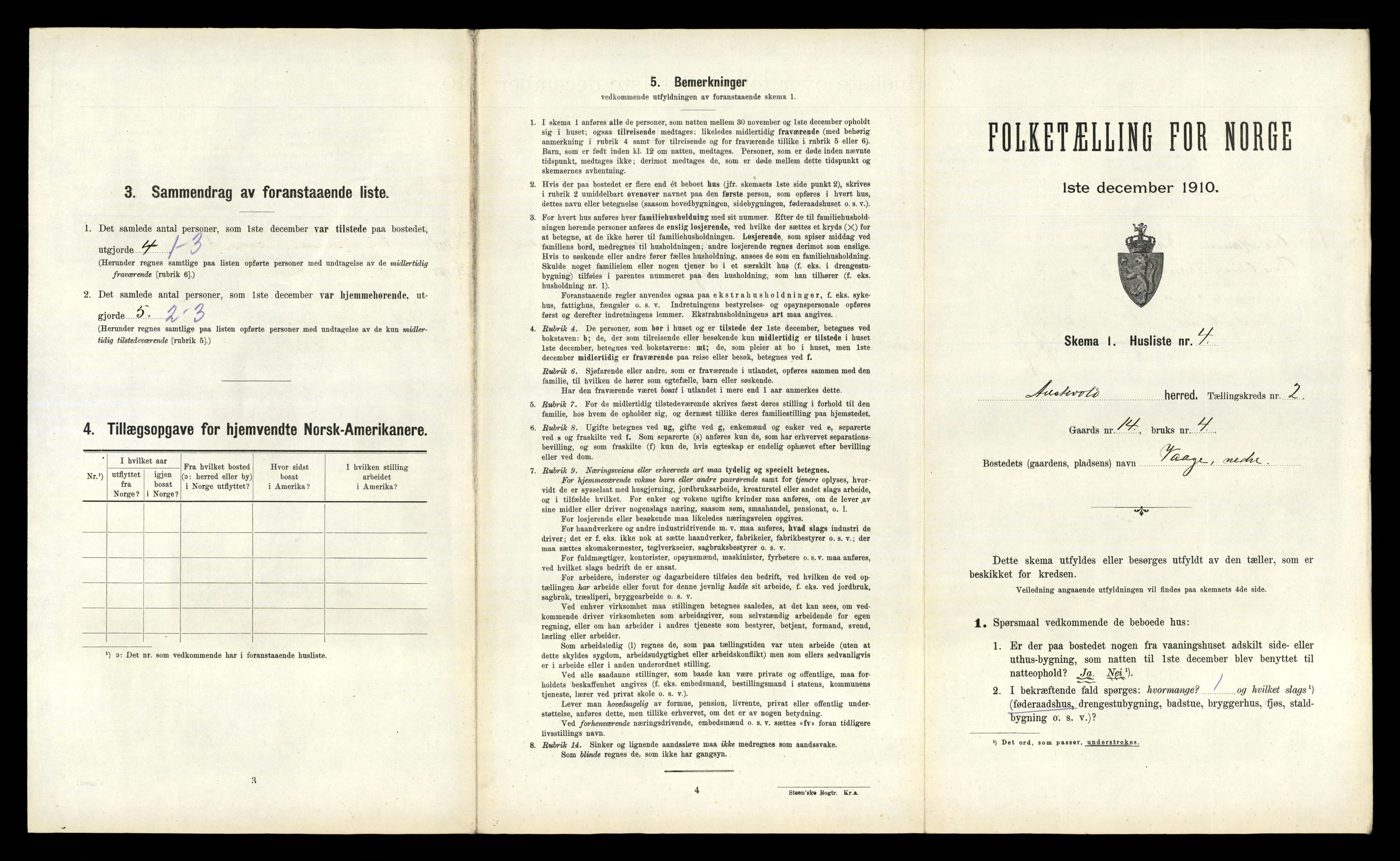 RA, 1910 census for Austevoll, 1910, p. 164