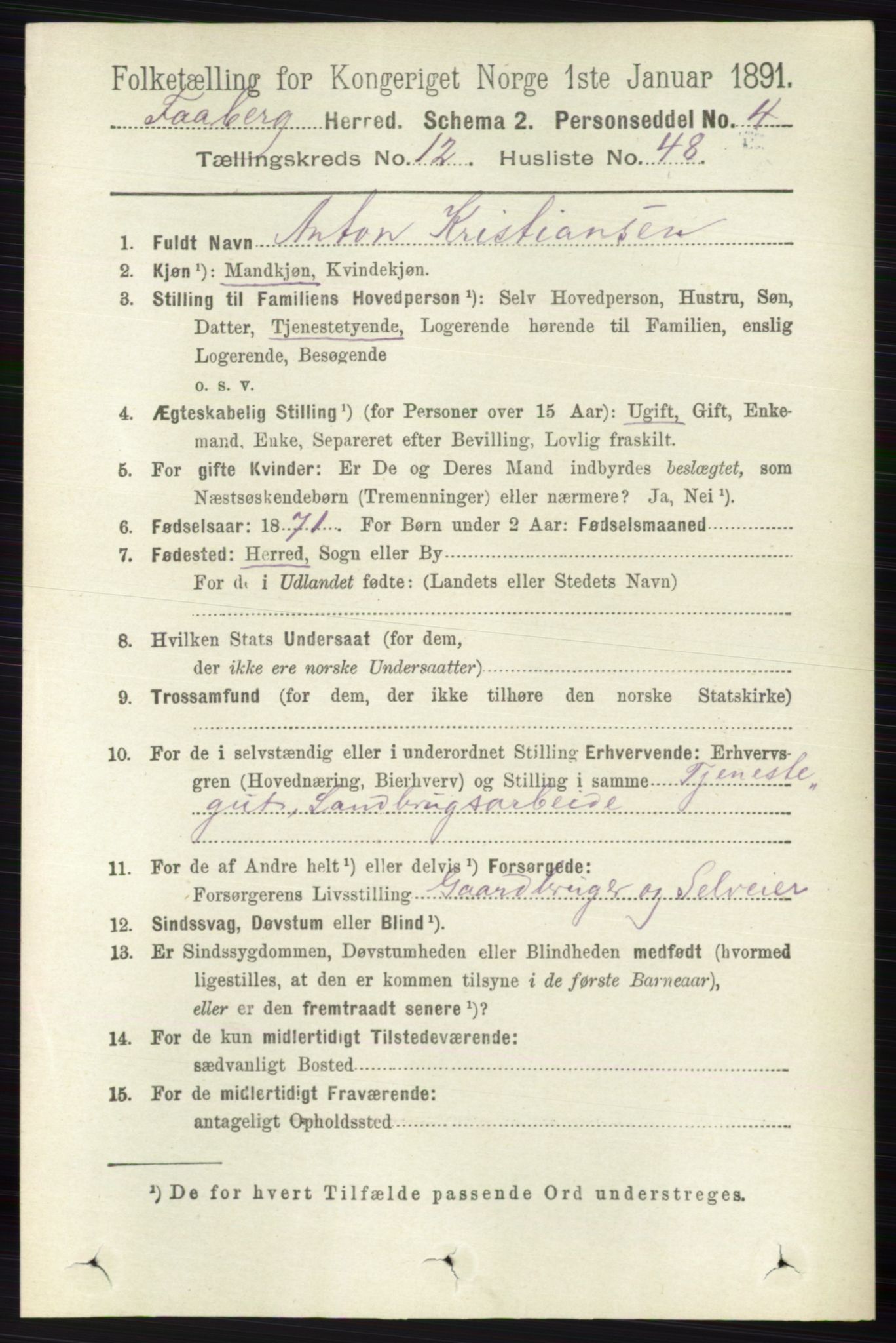 RA, 1891 census for 0524 Fåberg, 1891, p. 5017