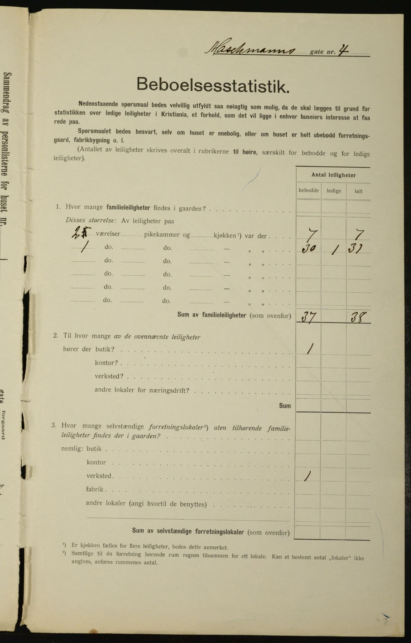 OBA, Municipal Census 1912 for Kristiania, 1912, p. 65172
