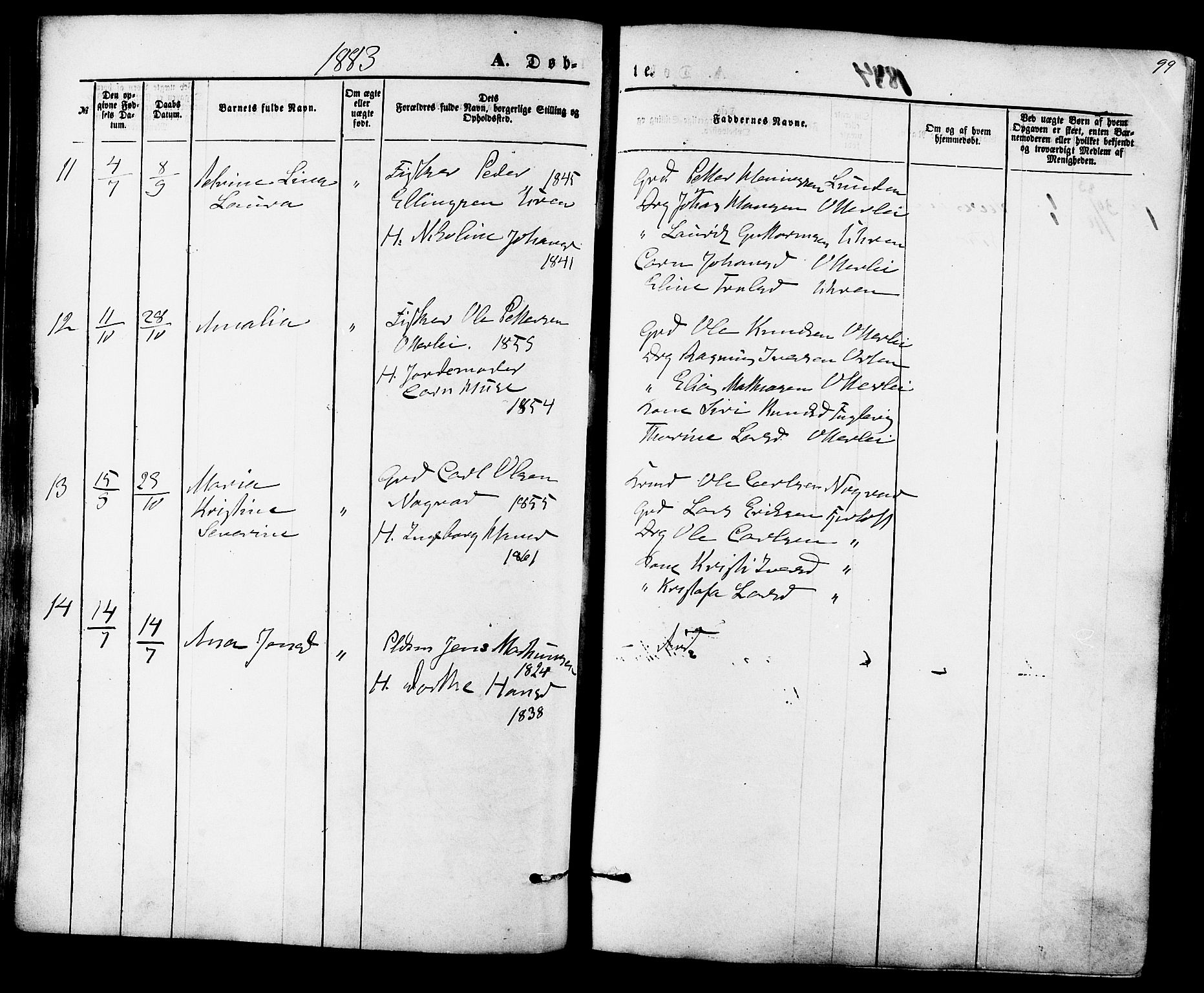 Ministerialprotokoller, klokkerbøker og fødselsregistre - Møre og Romsdal, AV/SAT-A-1454/536/L0500: Parish register (official) no. 536A09, 1876-1889, p. 99