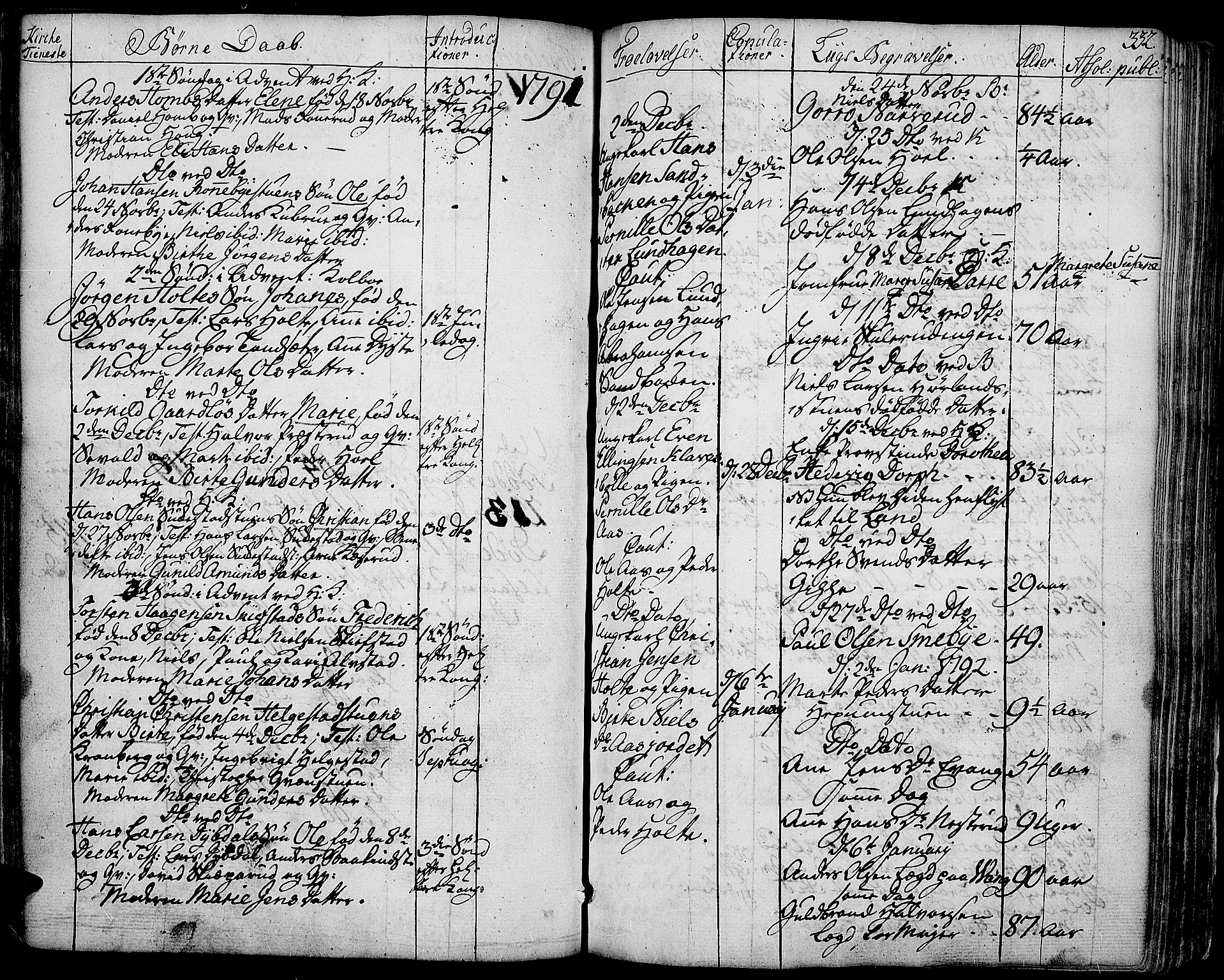 Toten prestekontor, SAH/PREST-102/H/Ha/Haa/L0006: Parish register (official) no. 6, 1773-1793, p. 332