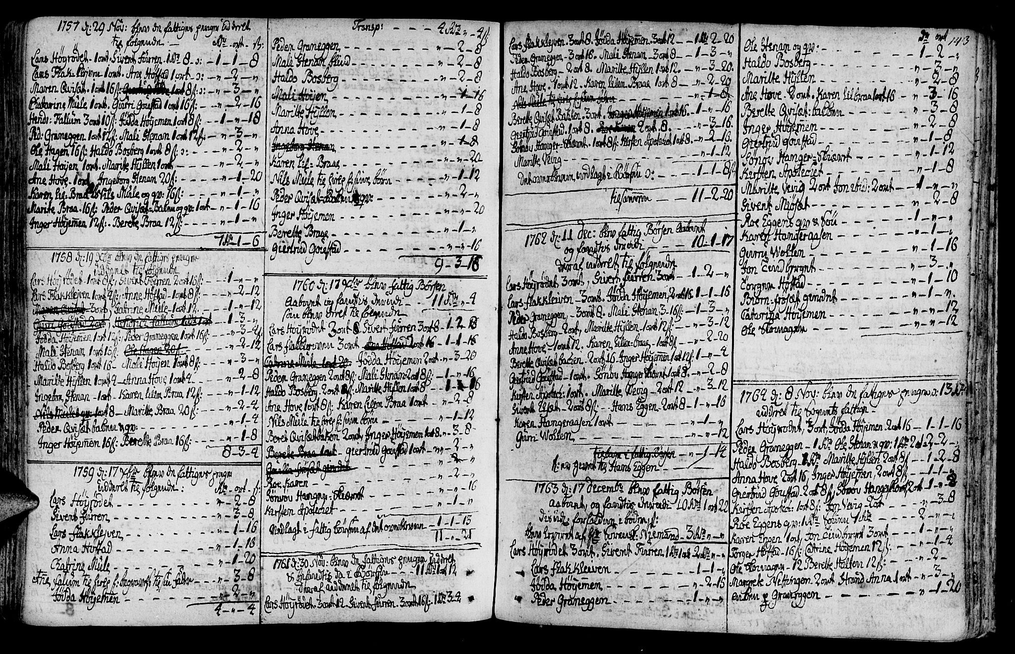 Ministerialprotokoller, klokkerbøker og fødselsregistre - Sør-Trøndelag, SAT/A-1456/612/L0370: Parish register (official) no. 612A04, 1754-1802, p. 143