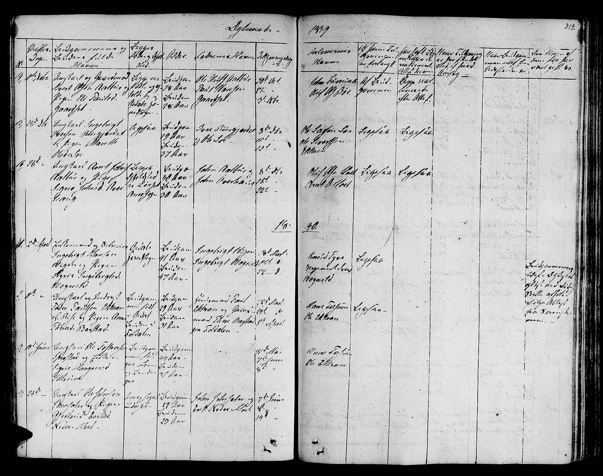 Ministerialprotokoller, klokkerbøker og fødselsregistre - Sør-Trøndelag, SAT/A-1456/678/L0897: Parish register (official) no. 678A06-07, 1821-1847, p. 313