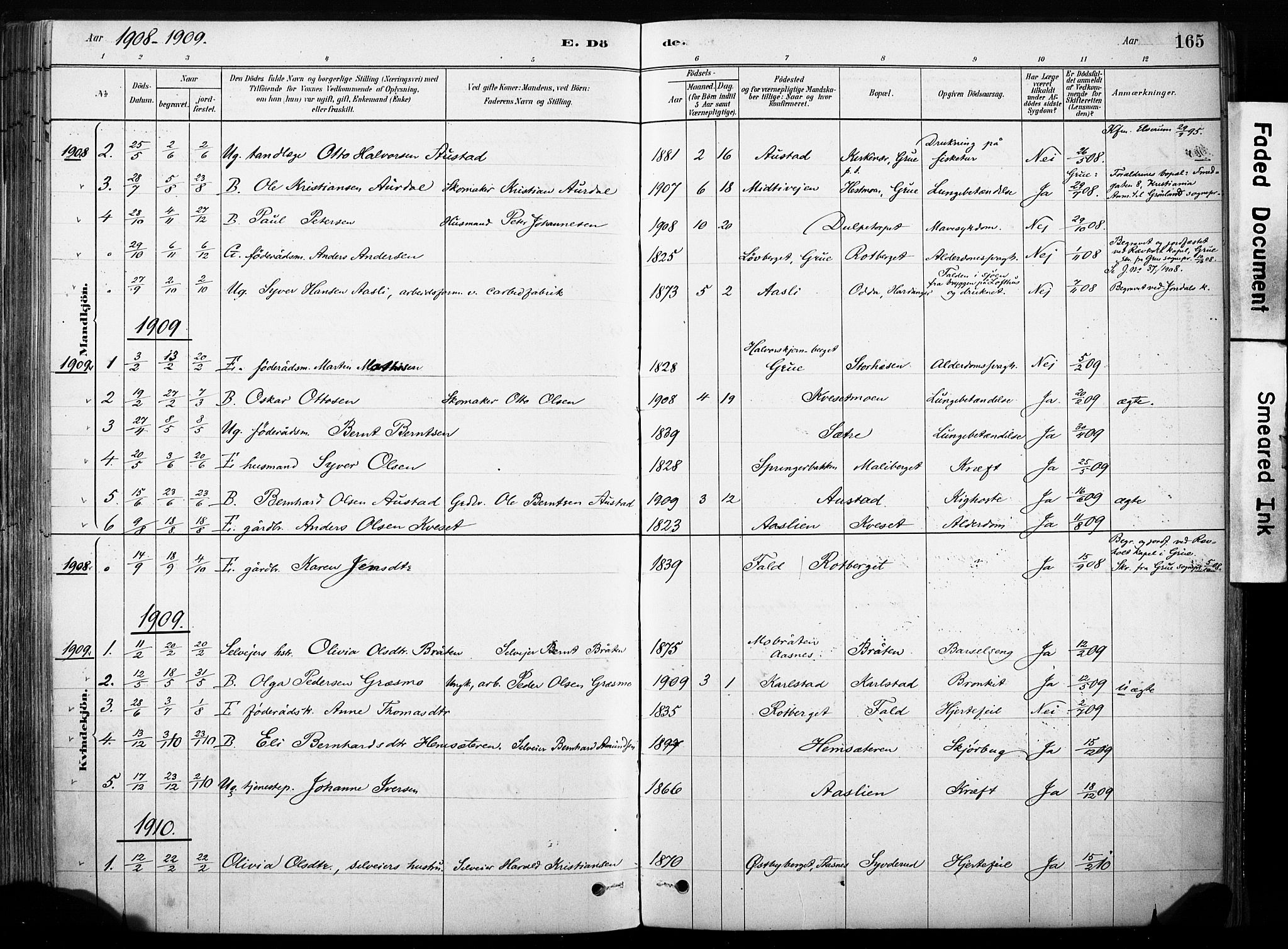 Hof prestekontor, AV/SAH-PREST-038/H/Ha/Haa/L0011: Parish register (official) no. 11, 1879-1911, p. 165