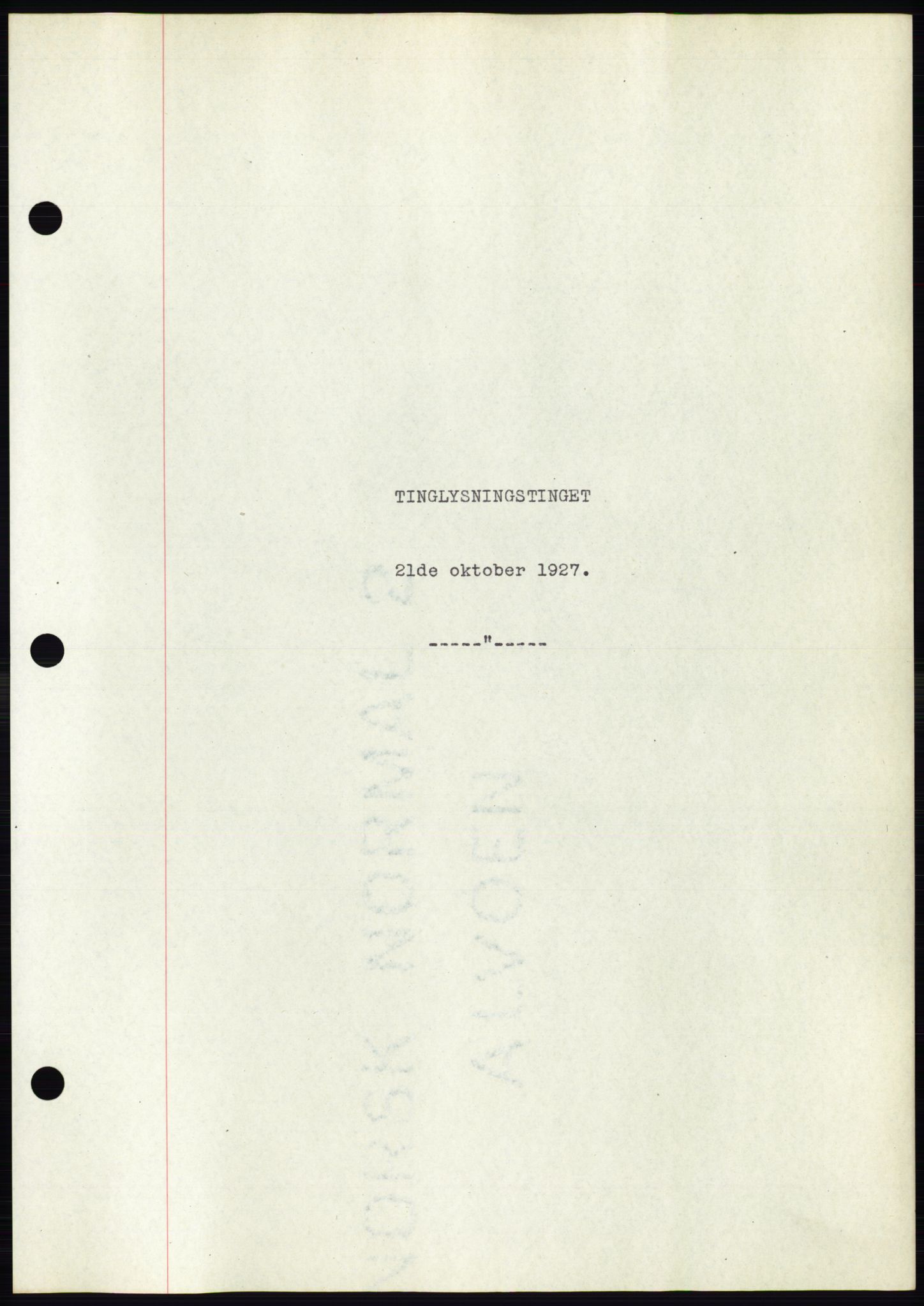 Ålesund byfogd, AV/SAT-A-4384: Mortgage book no. 22, 1927-1927, Deed date: 21.10.1927