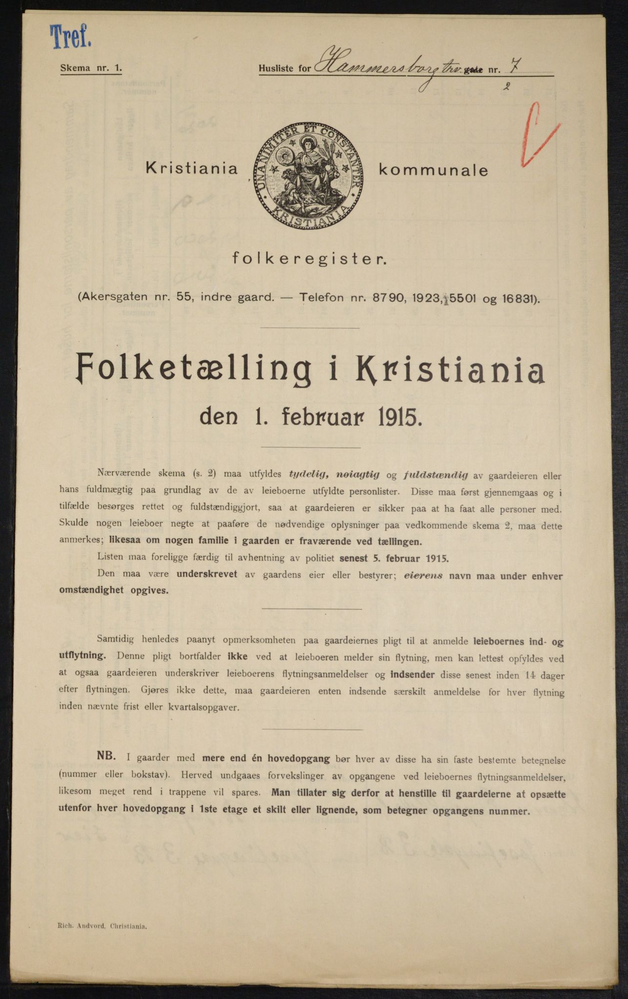 OBA, Municipal Census 1915 for Kristiania, 1915, p. 34131