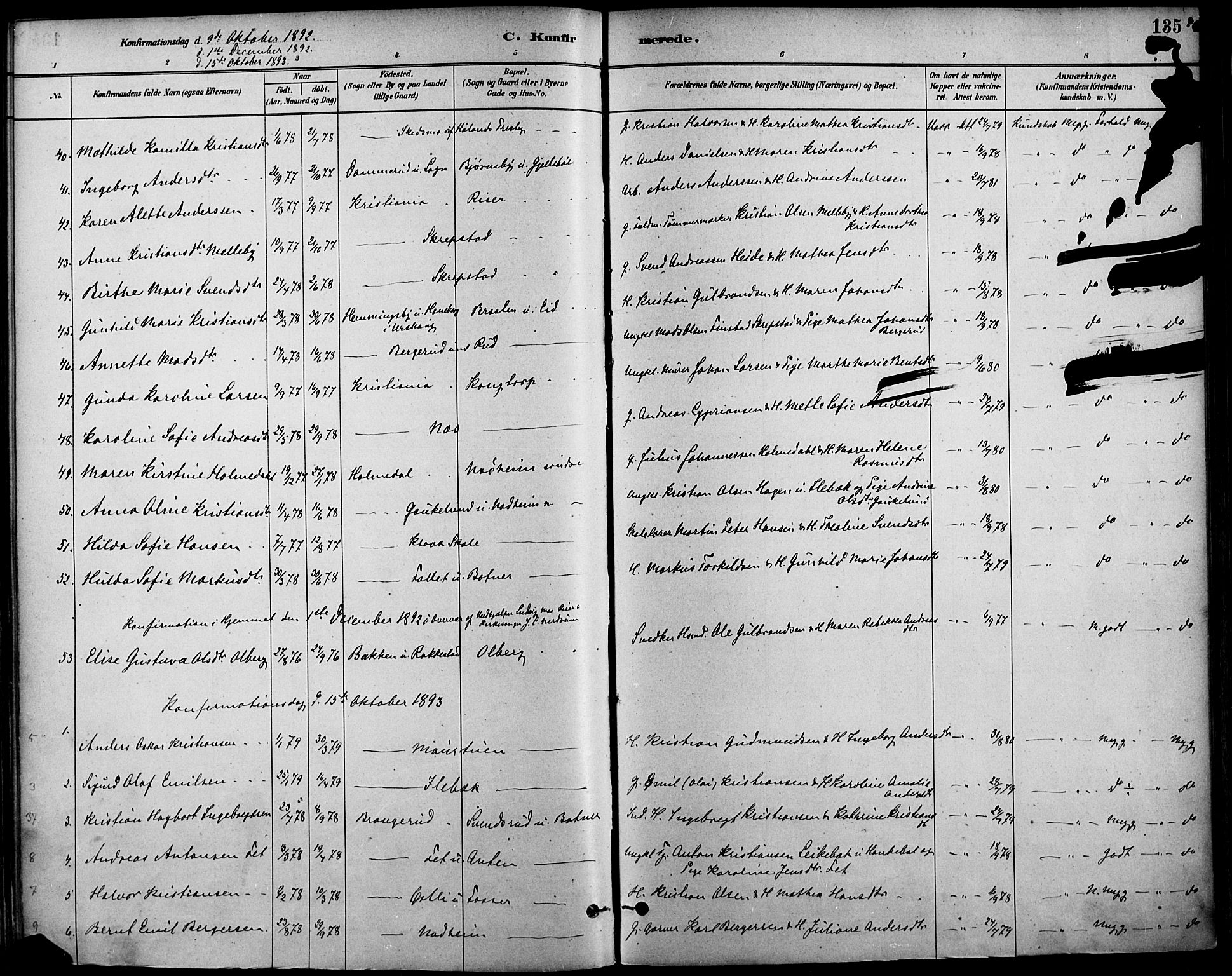 Høland prestekontor Kirkebøker, SAO/A-10346a/F/Fa/L0013: Parish register (official) no. I 13, 1880-1897, p. 135