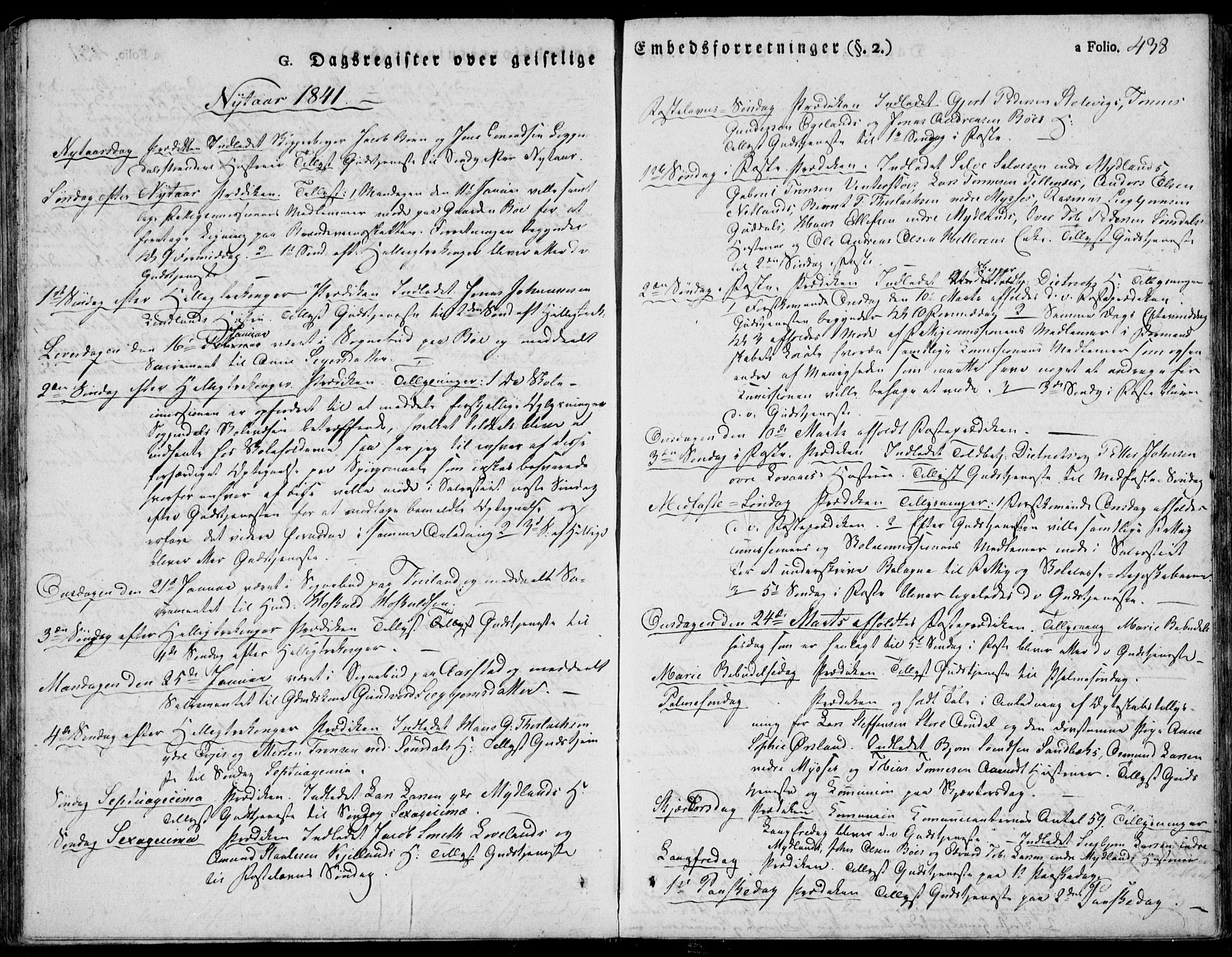 Sokndal sokneprestkontor, SAST/A-101808: Parish register (official) no. A 7.2, 1826-1842, p. 438