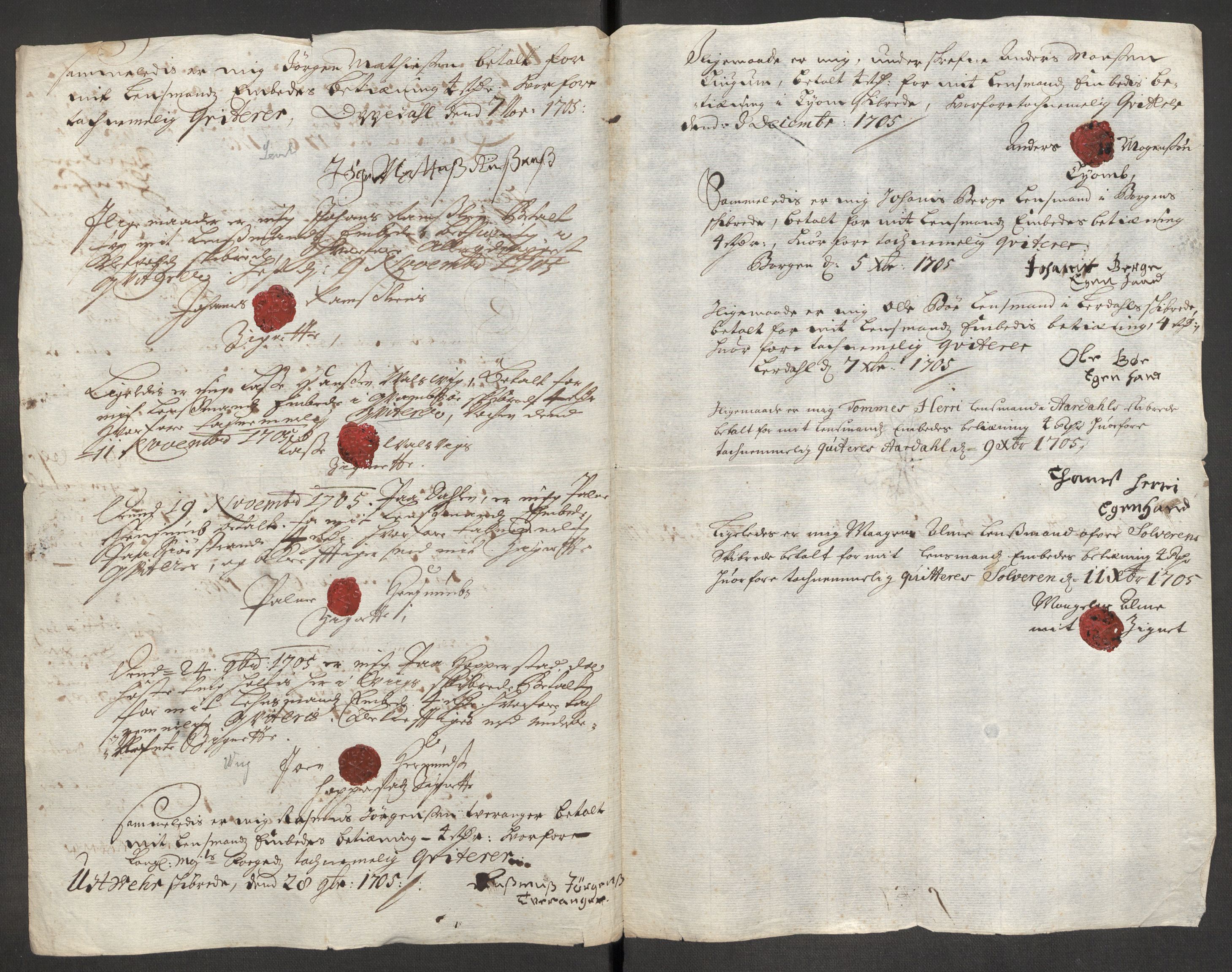 Rentekammeret inntil 1814, Reviderte regnskaper, Fogderegnskap, AV/RA-EA-4092/R52/L3314: Fogderegnskap Sogn, 1705-1707, p. 164