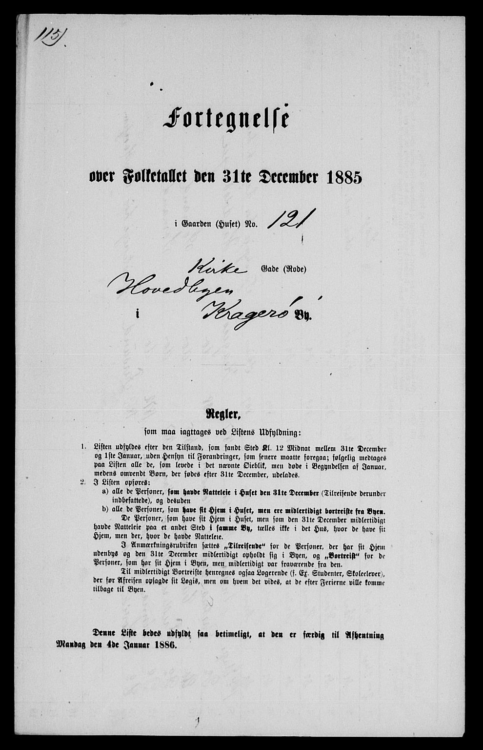 SAKO, 1885 census for 0801 Kragerø, 1885, p. 1265