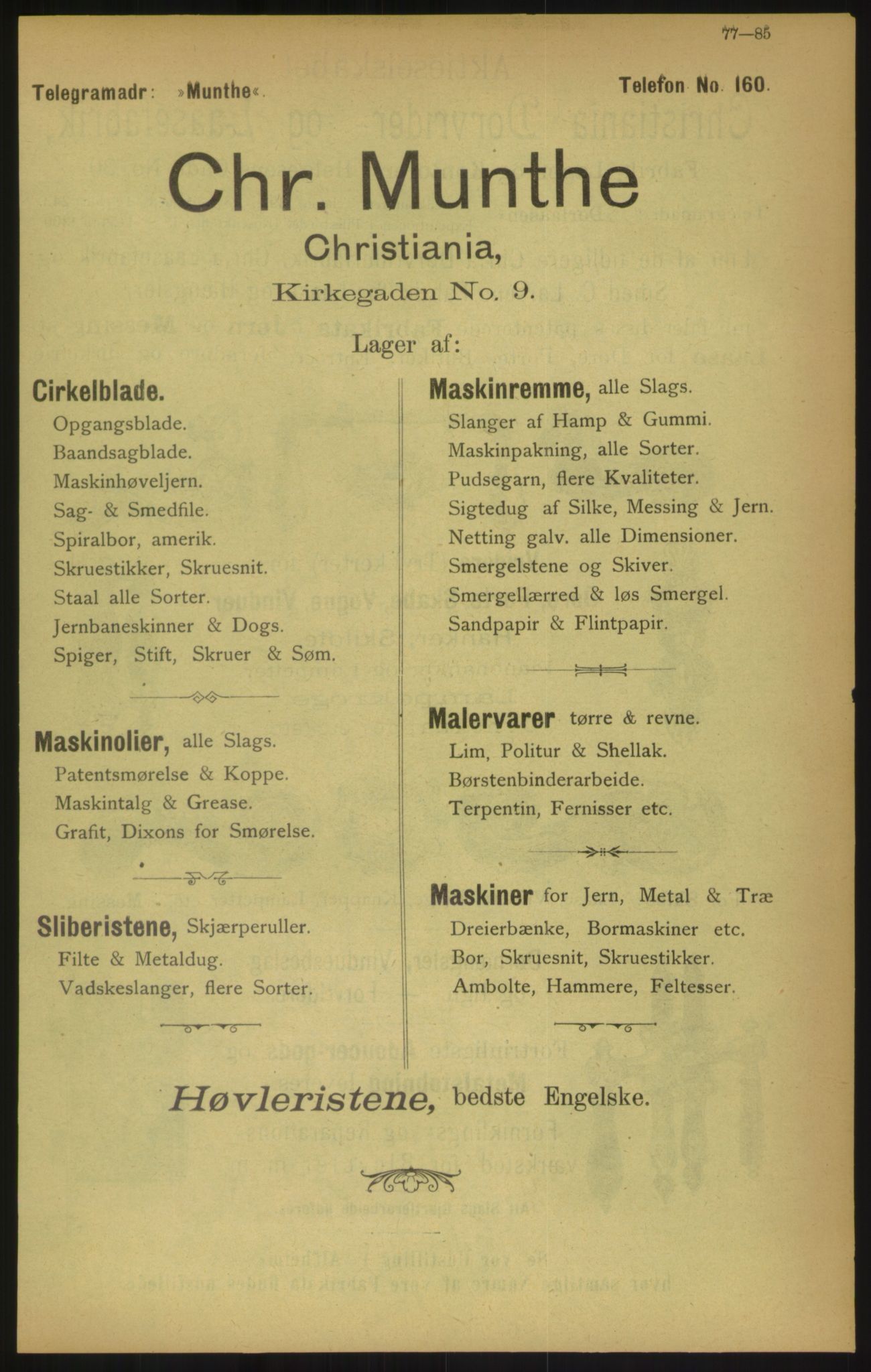 Kristiania/Oslo adressebok, PUBL/-, 1900, p. 77