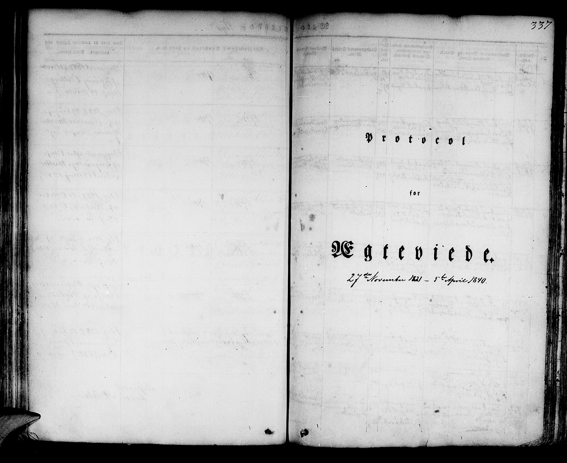 Korskirken sokneprestembete, SAB/A-76101/H/Hab: Parish register (copy) no. A 5II, 1831-1844, p. 337