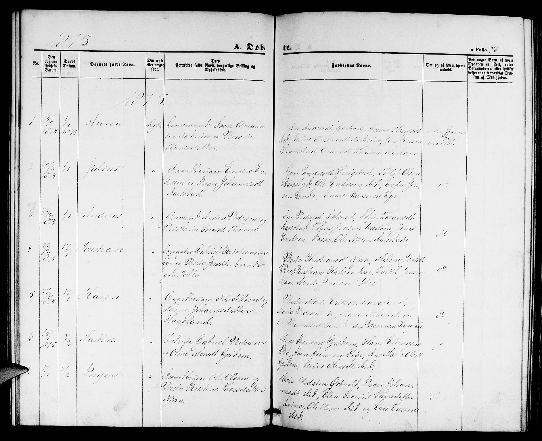 Lye sokneprestkontor, AV/SAST-A-101794/001/30BB/L0004: Parish register (copy) no. B 4, 1868-1878, p. 76