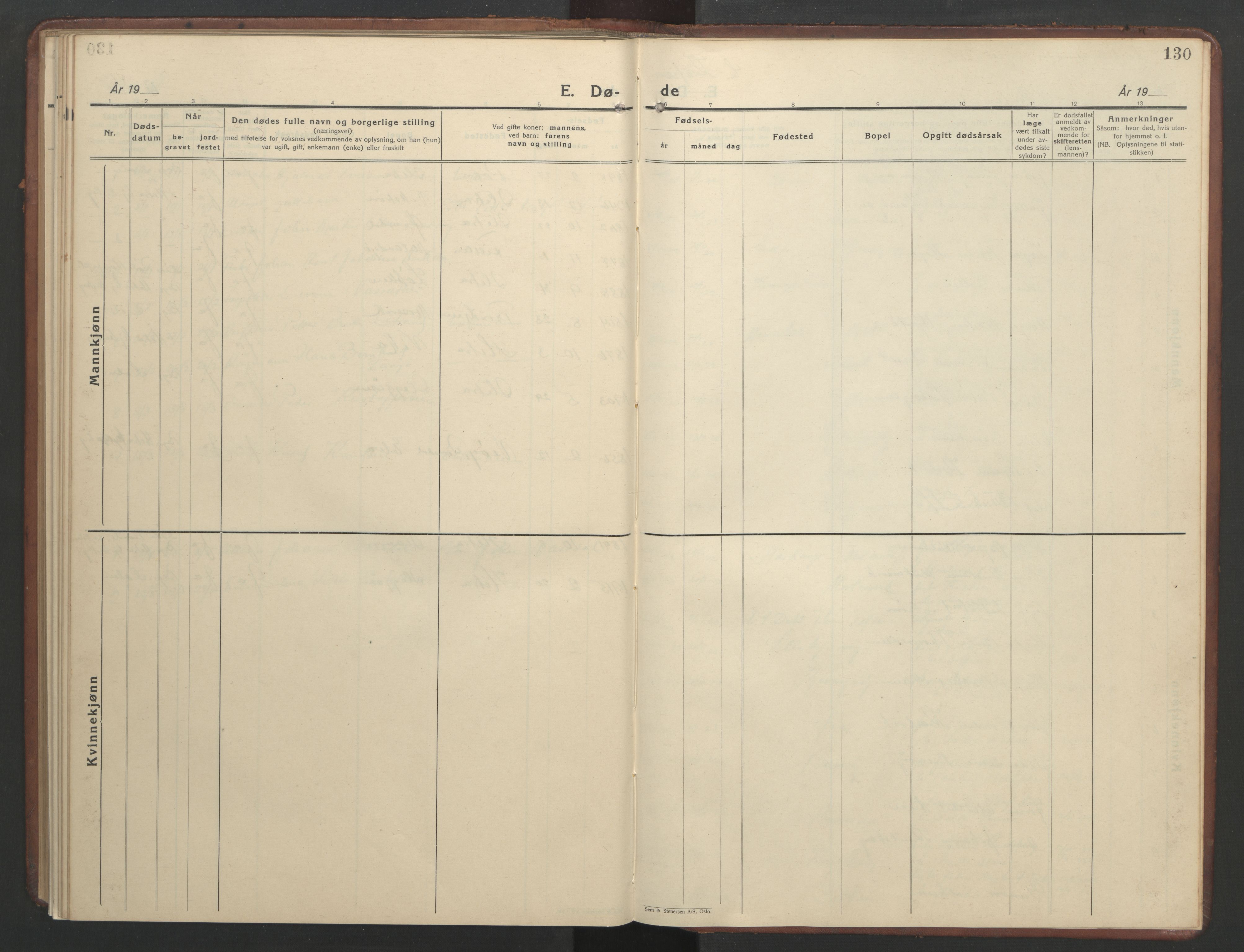Ministerialprotokoller, klokkerbøker og fødselsregistre - Sør-Trøndelag, SAT/A-1456/634/L0544: Parish register (copy) no. 634C06, 1927-1948, p. 130