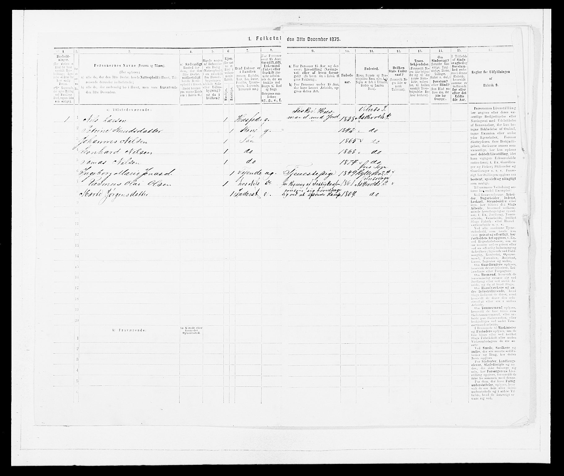 SAB, 1875 census for 1428P Askvoll, 1875, p. 906