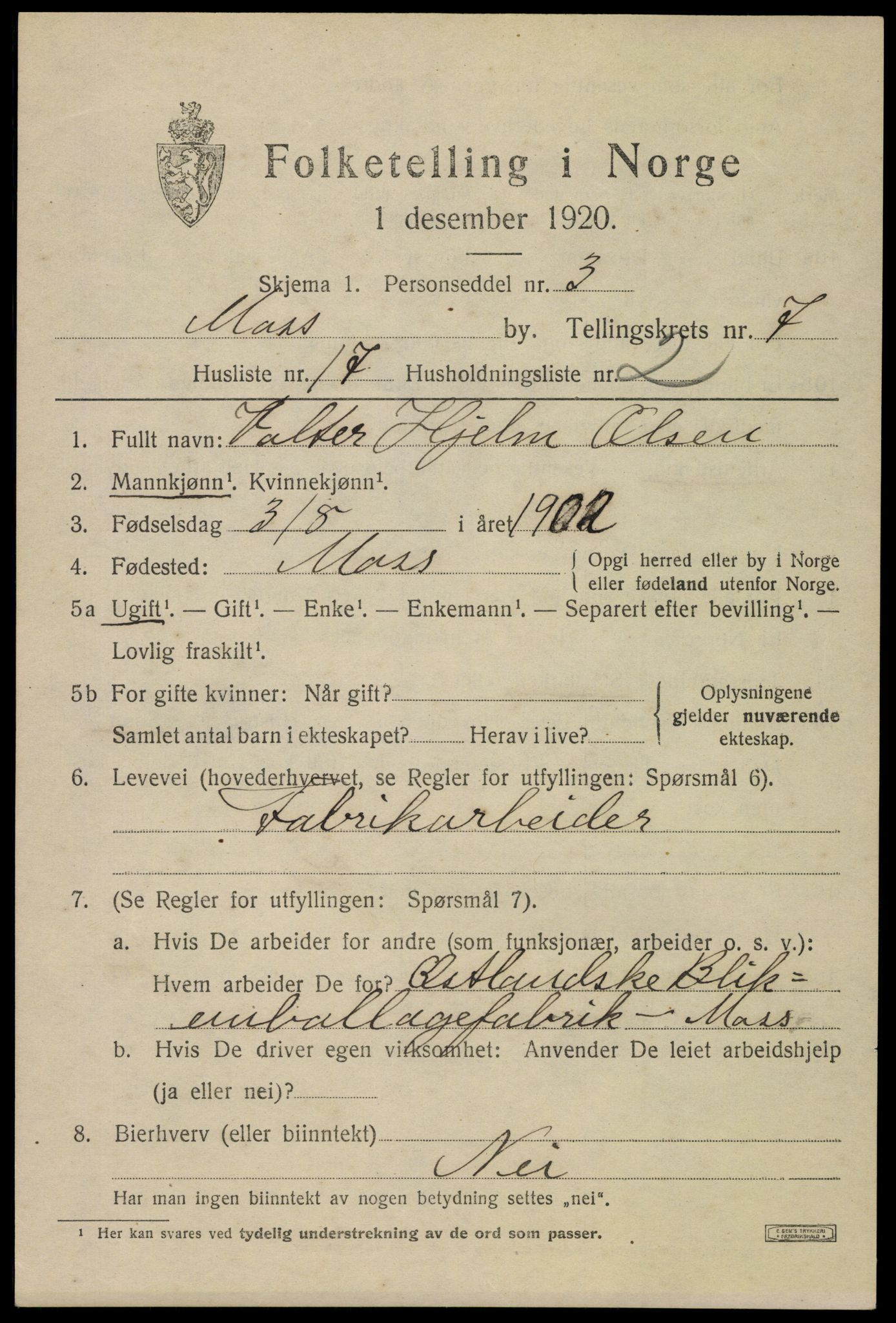 SAO, 1920 census for Moss, 1920, p. 19921