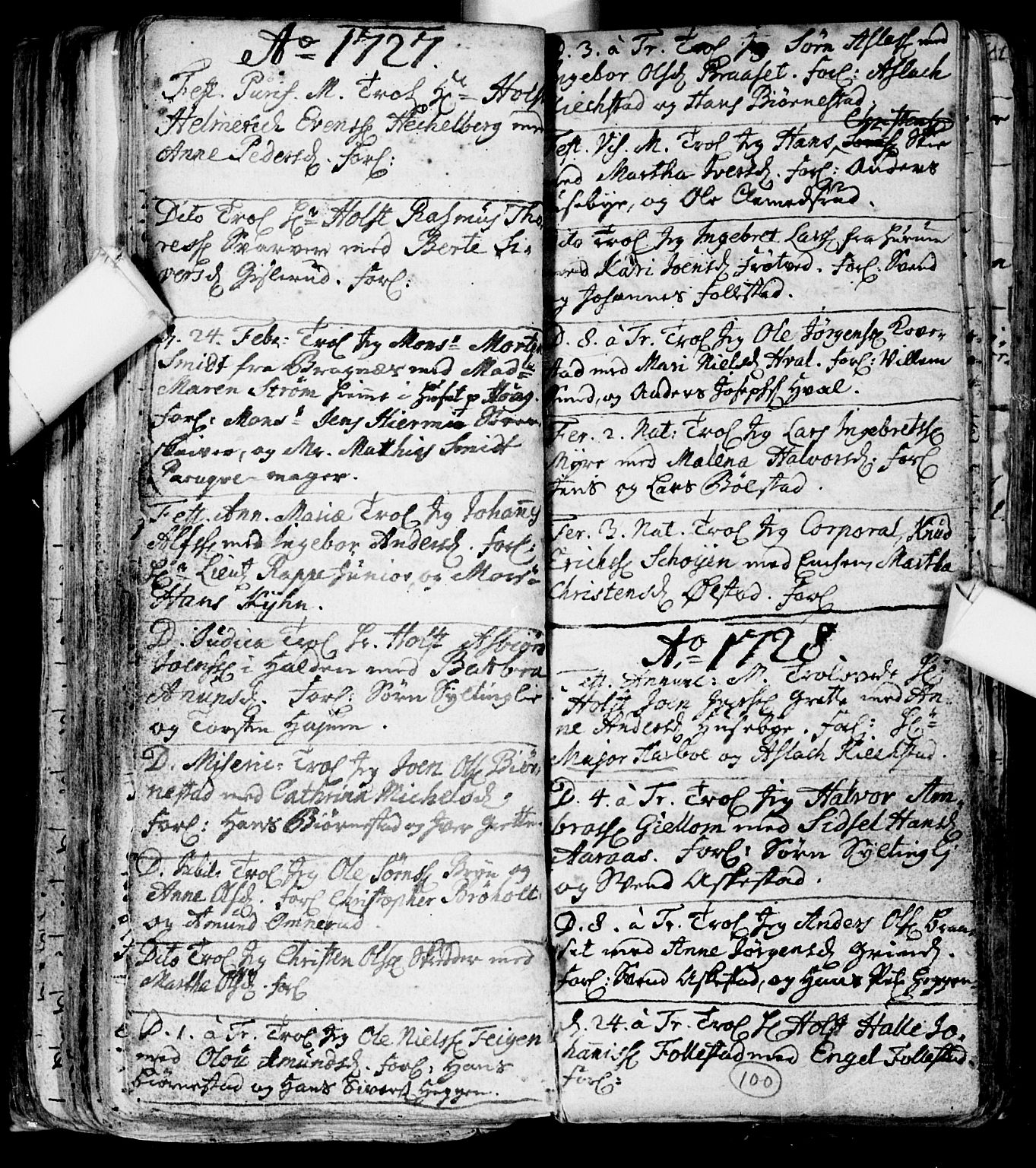 Røyken kirkebøker, SAKO/A-241/F/Fa/L0001: Parish register (official) no. 1, 1701-1730, p. 100