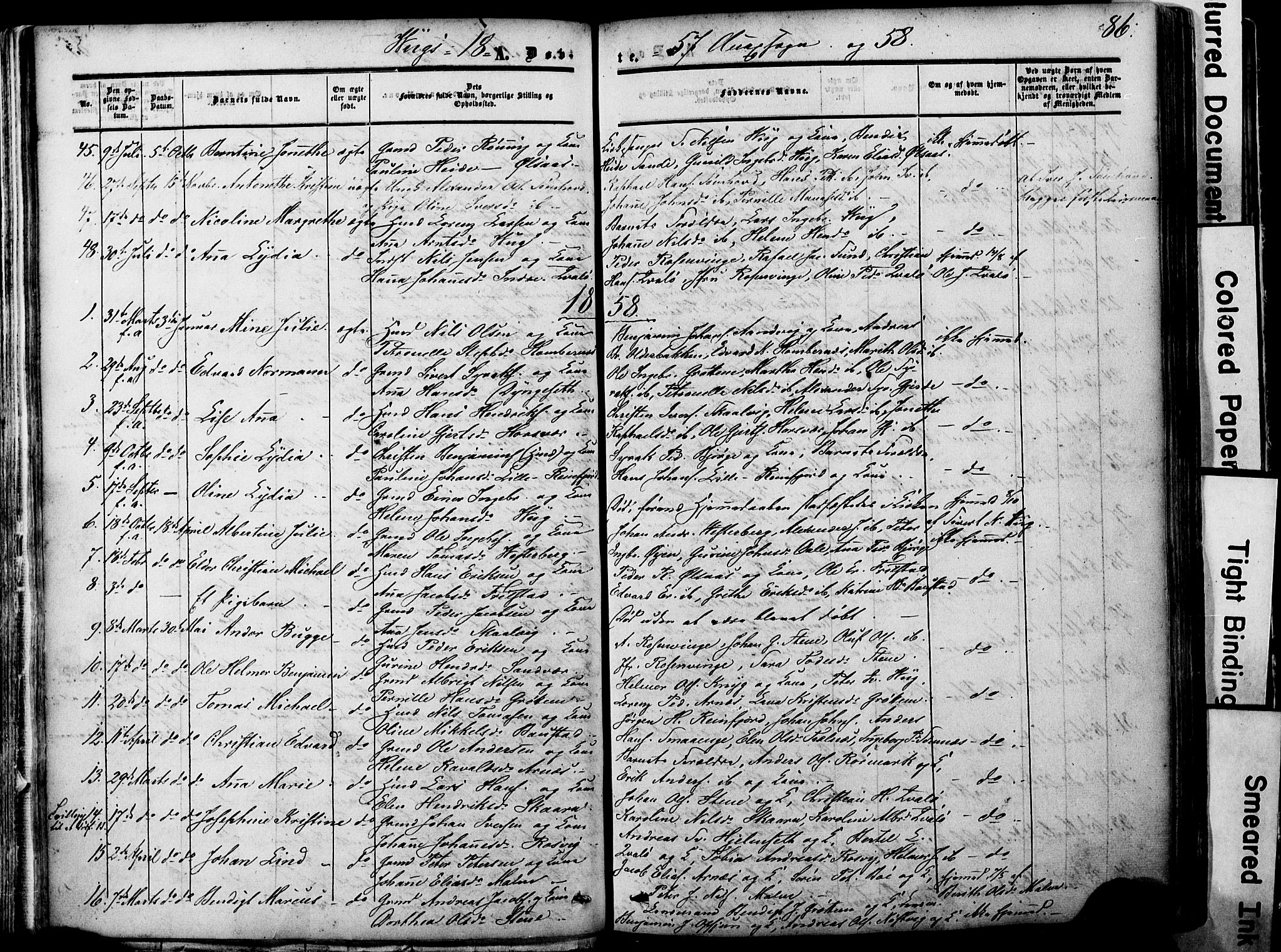 Ministerialprotokoller, klokkerbøker og fødselsregistre - Nordland, AV/SAT-A-1459/812/L0176: Parish register (official) no. 812A05, 1834-1874, p. 86