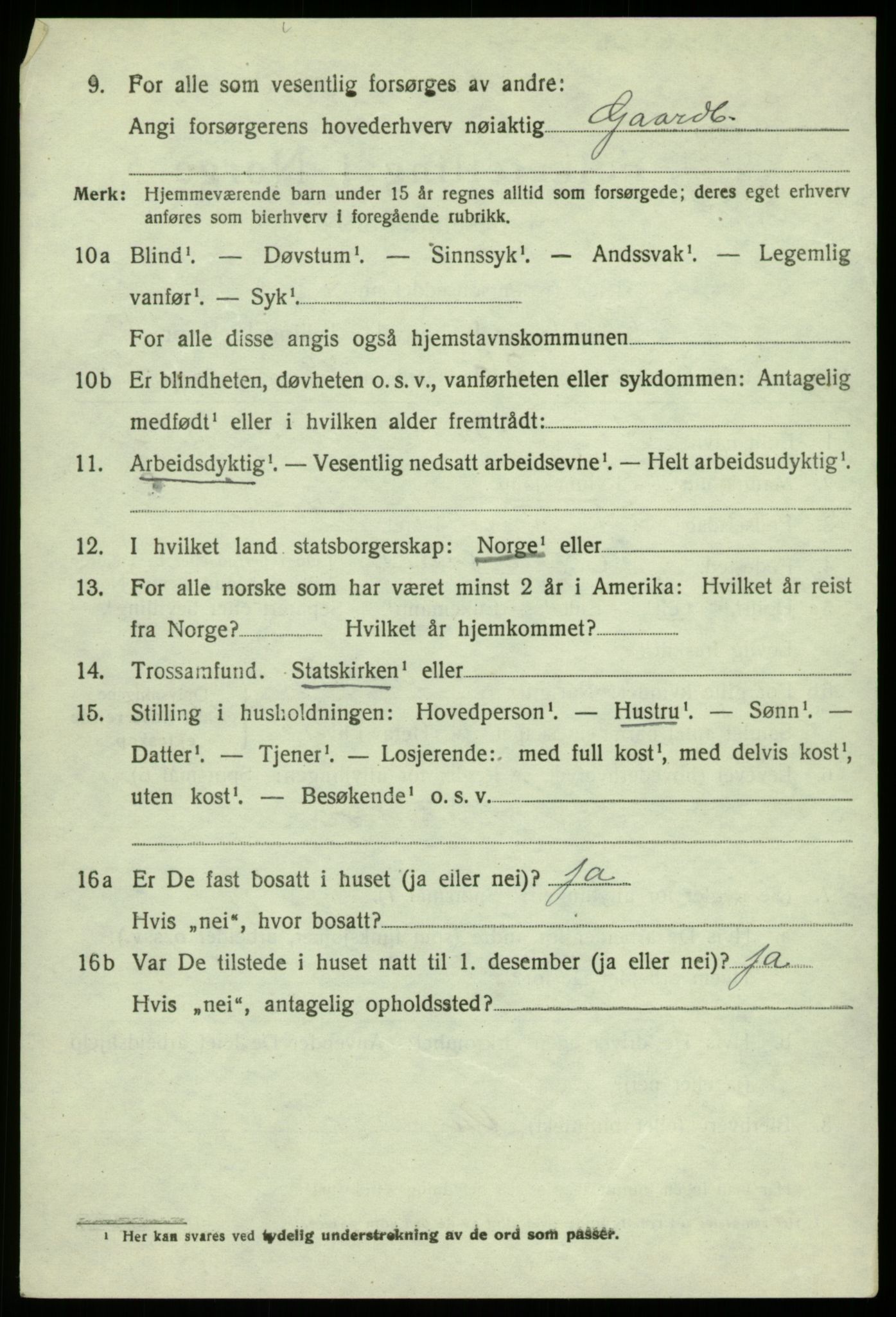 SAB, 1920 census for Åsane, 1920, p. 4452