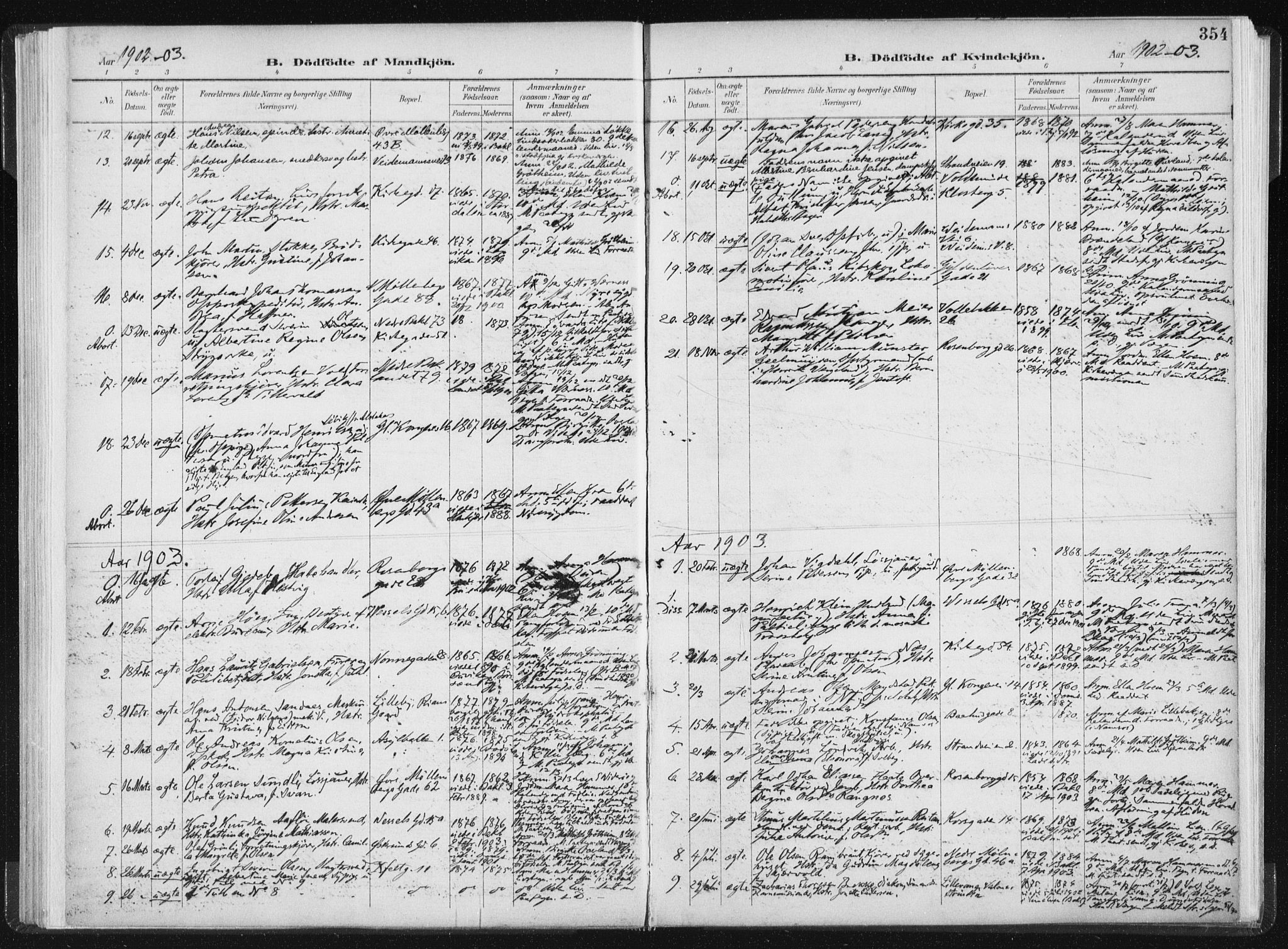 Ministerialprotokoller, klokkerbøker og fødselsregistre - Sør-Trøndelag, SAT/A-1456/604/L0200: Parish register (official) no. 604A20II, 1901-1908, p. 354