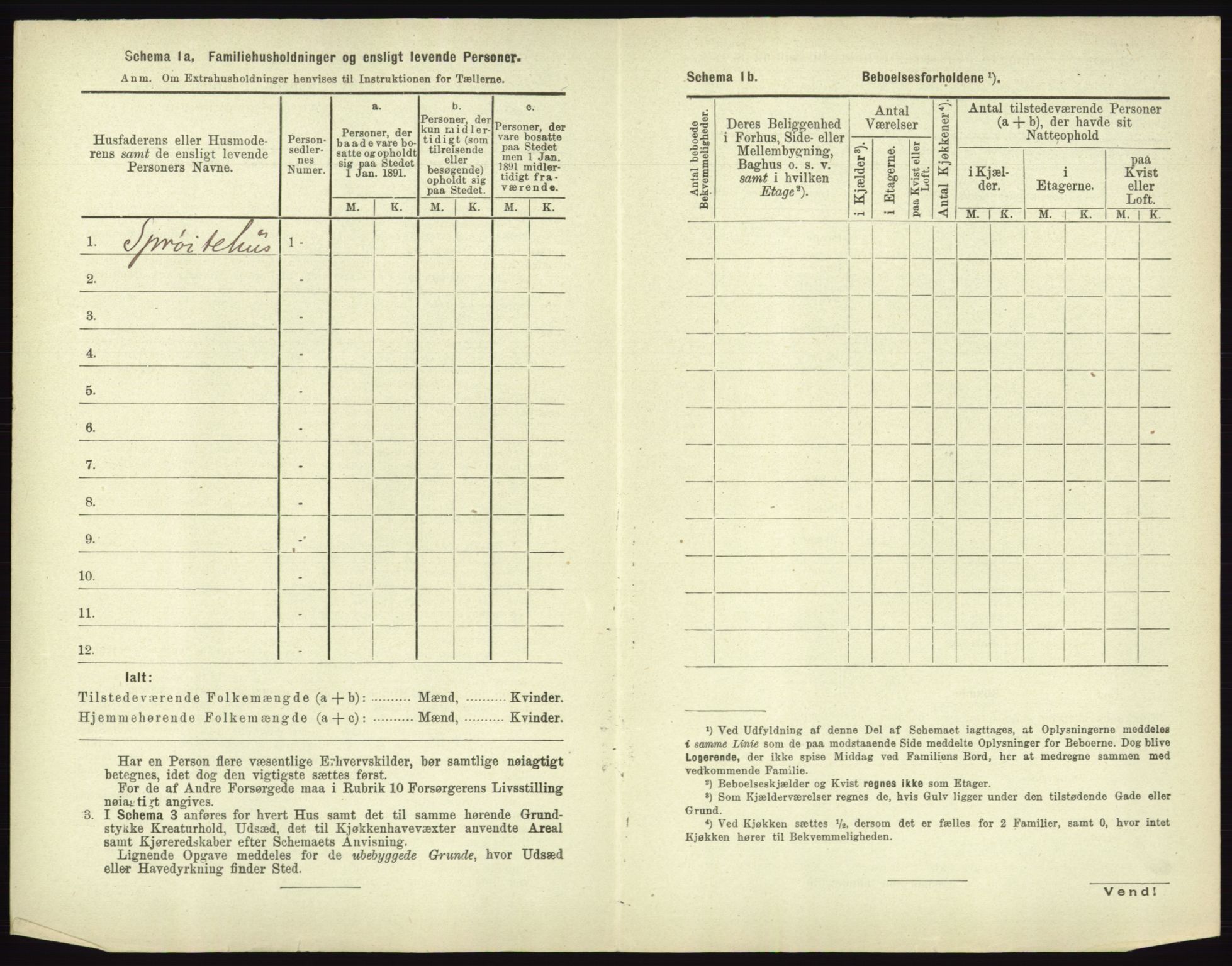 RA, 1891 census for 0101 Fredrikshald, 1891, p. 1309