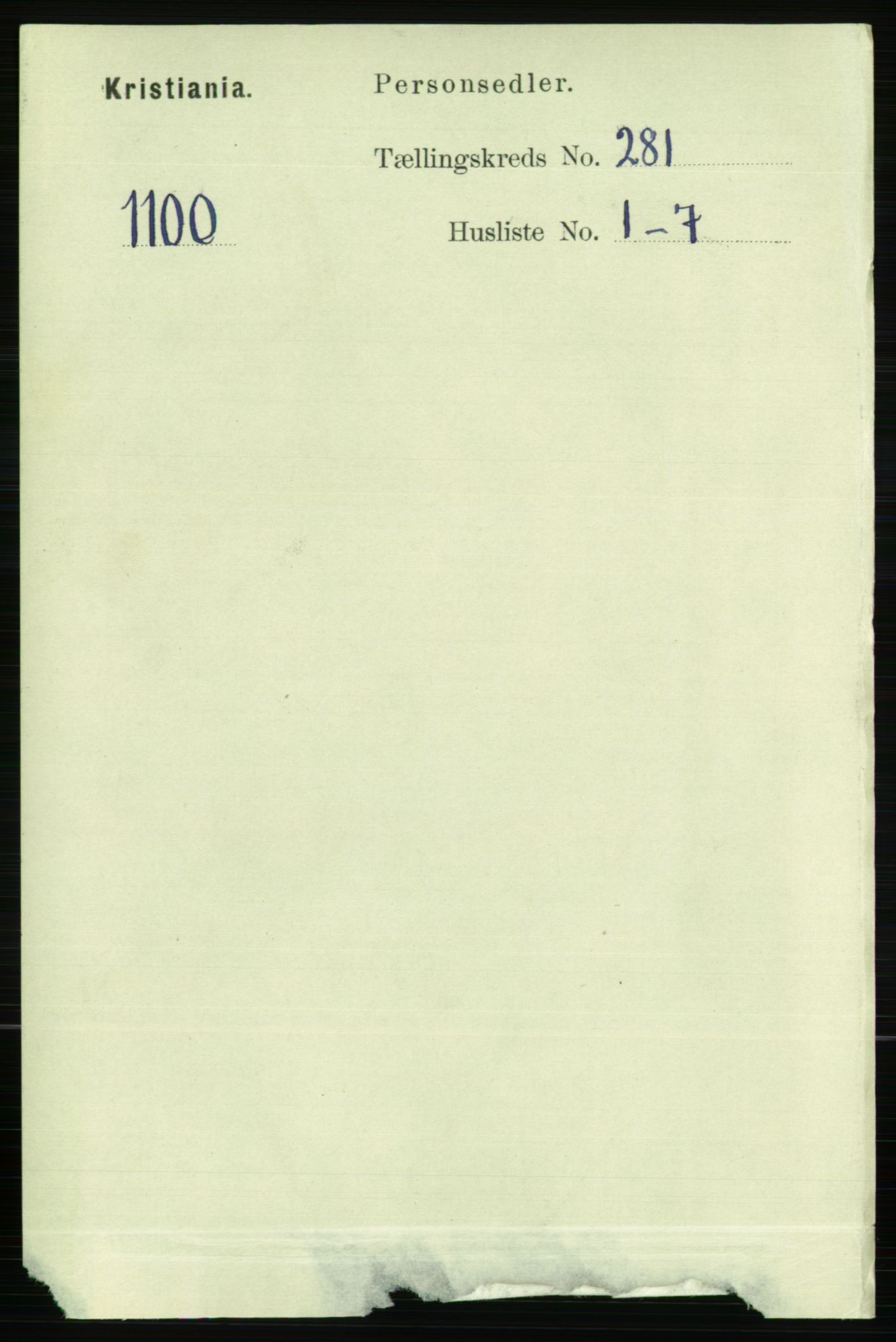 RA, 1891 census for 0301 Kristiania, 1891, p. 170891